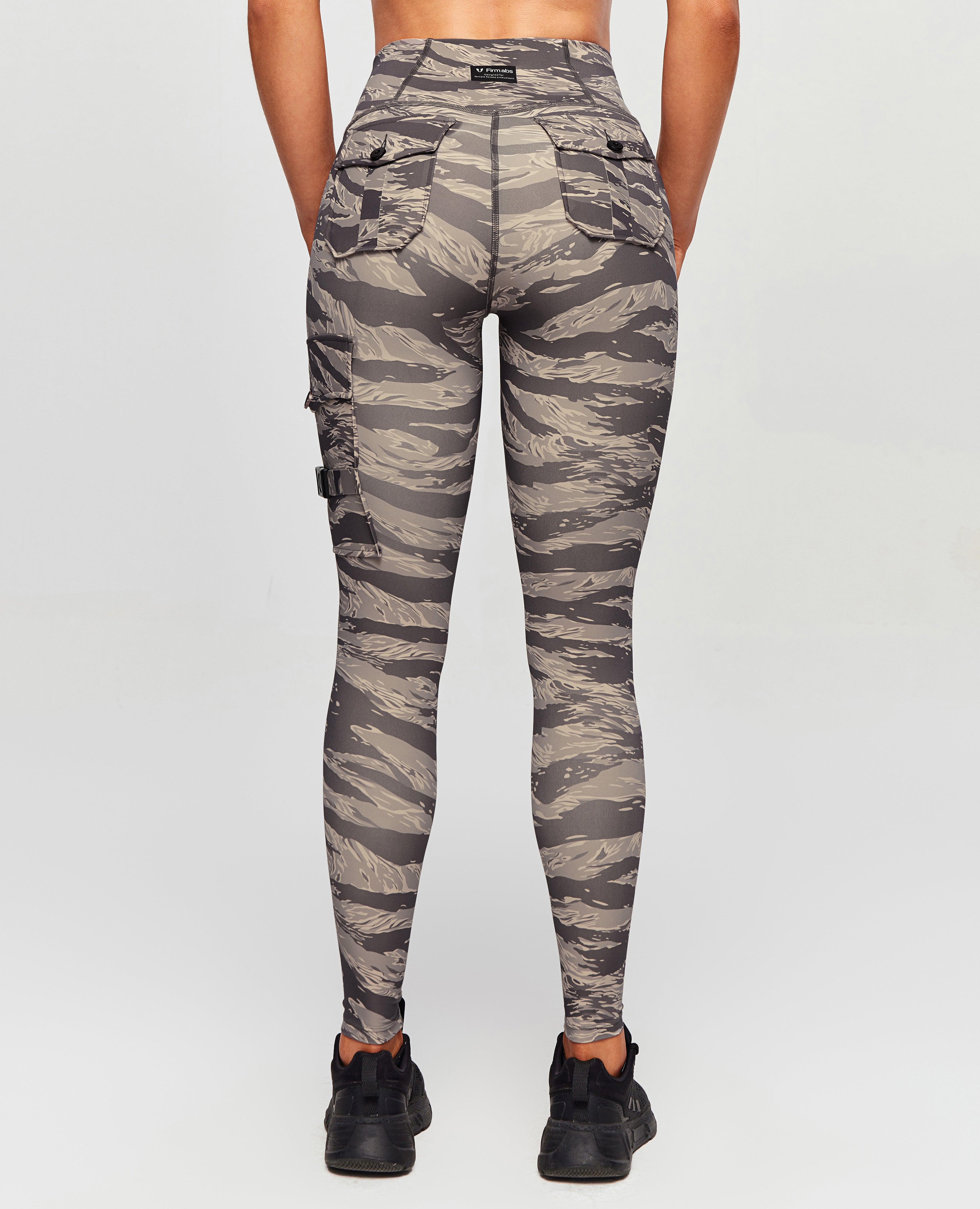 Cargo fitness leggings tigings strip camuffamento