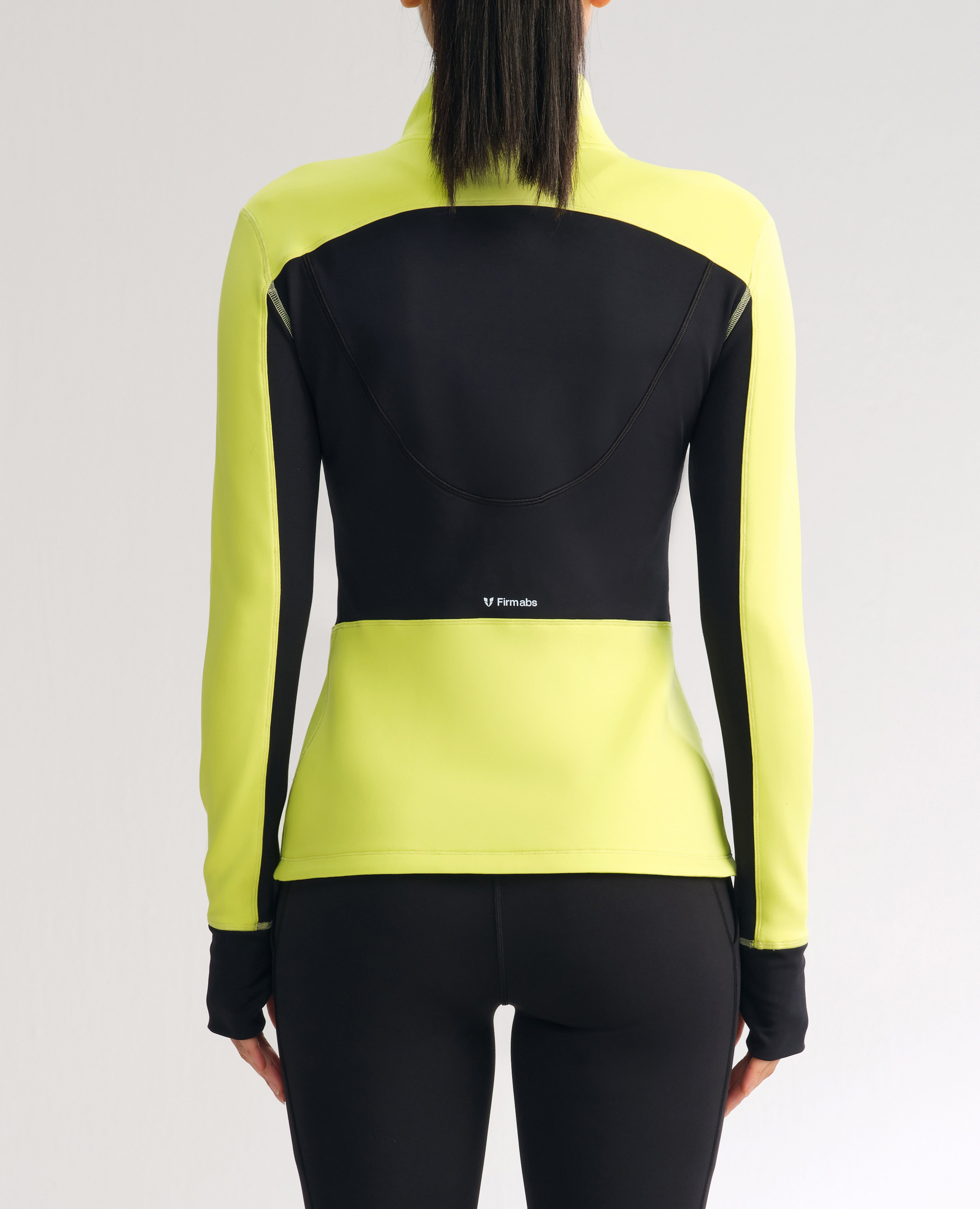 Veste athlétique coupe slim color block - Jaune citron et noir
