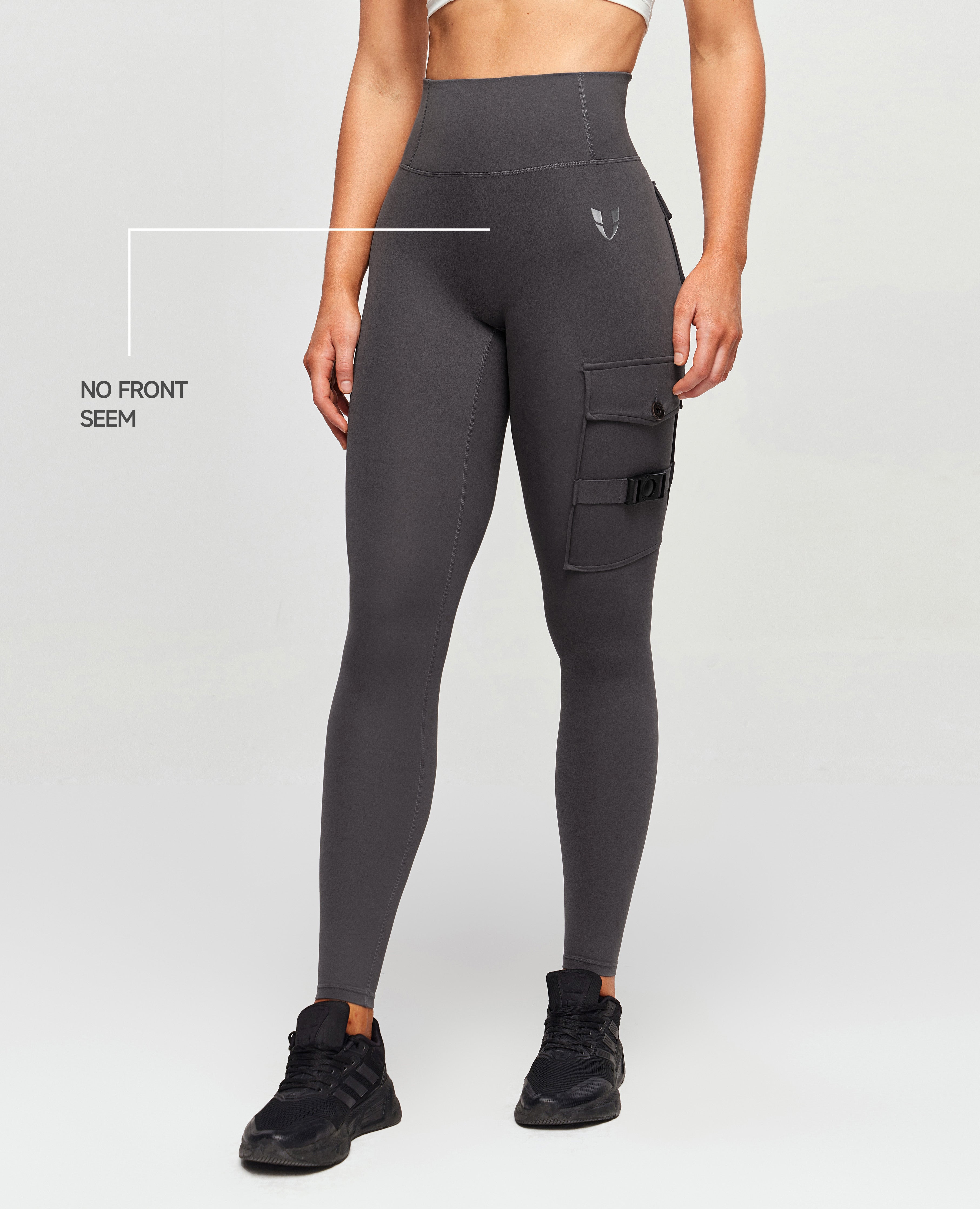 Leggings di carico fitness più - grigio elefante