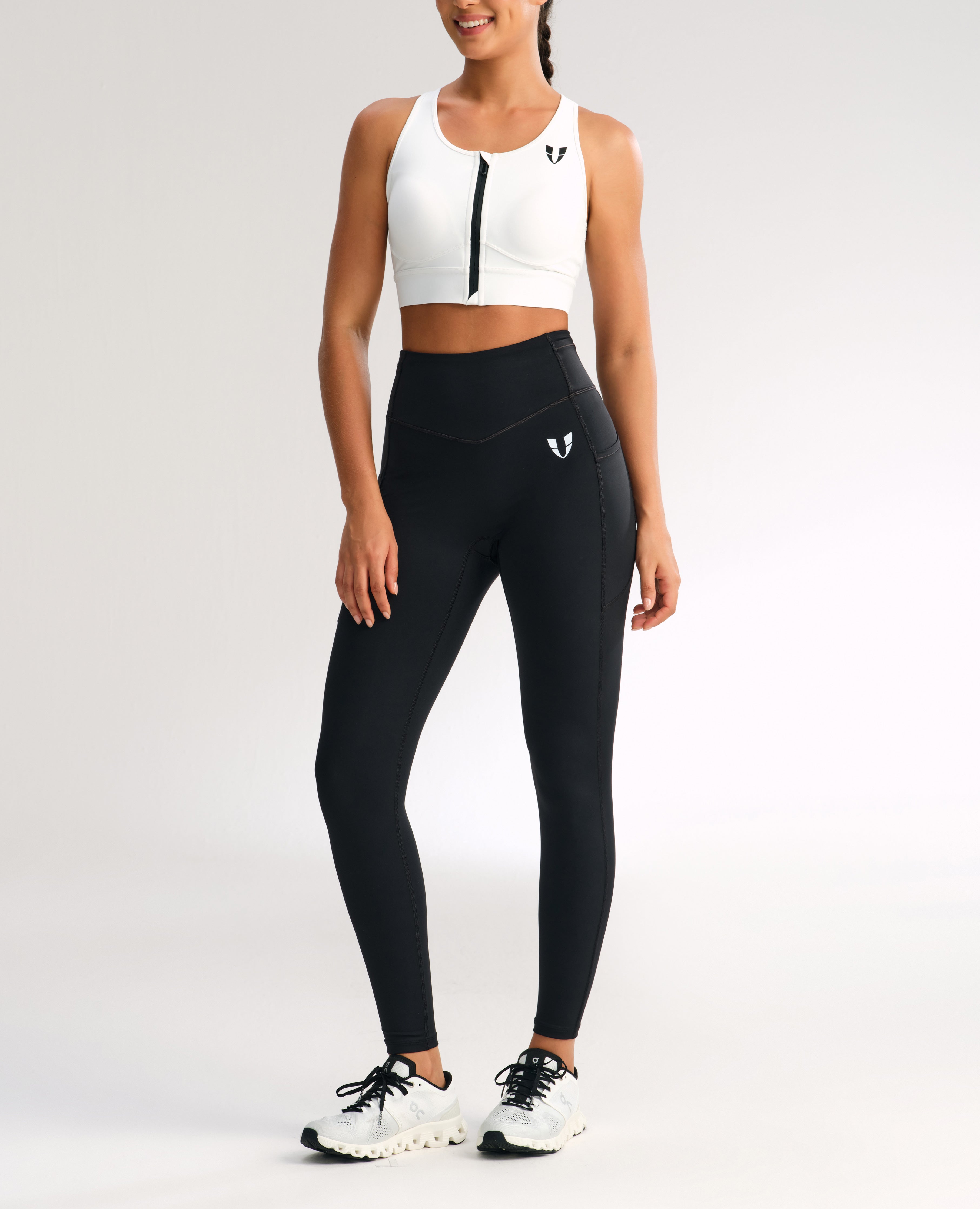 Soutien-gorge de sport à maintien élevé zippé sur le devant - Blanc