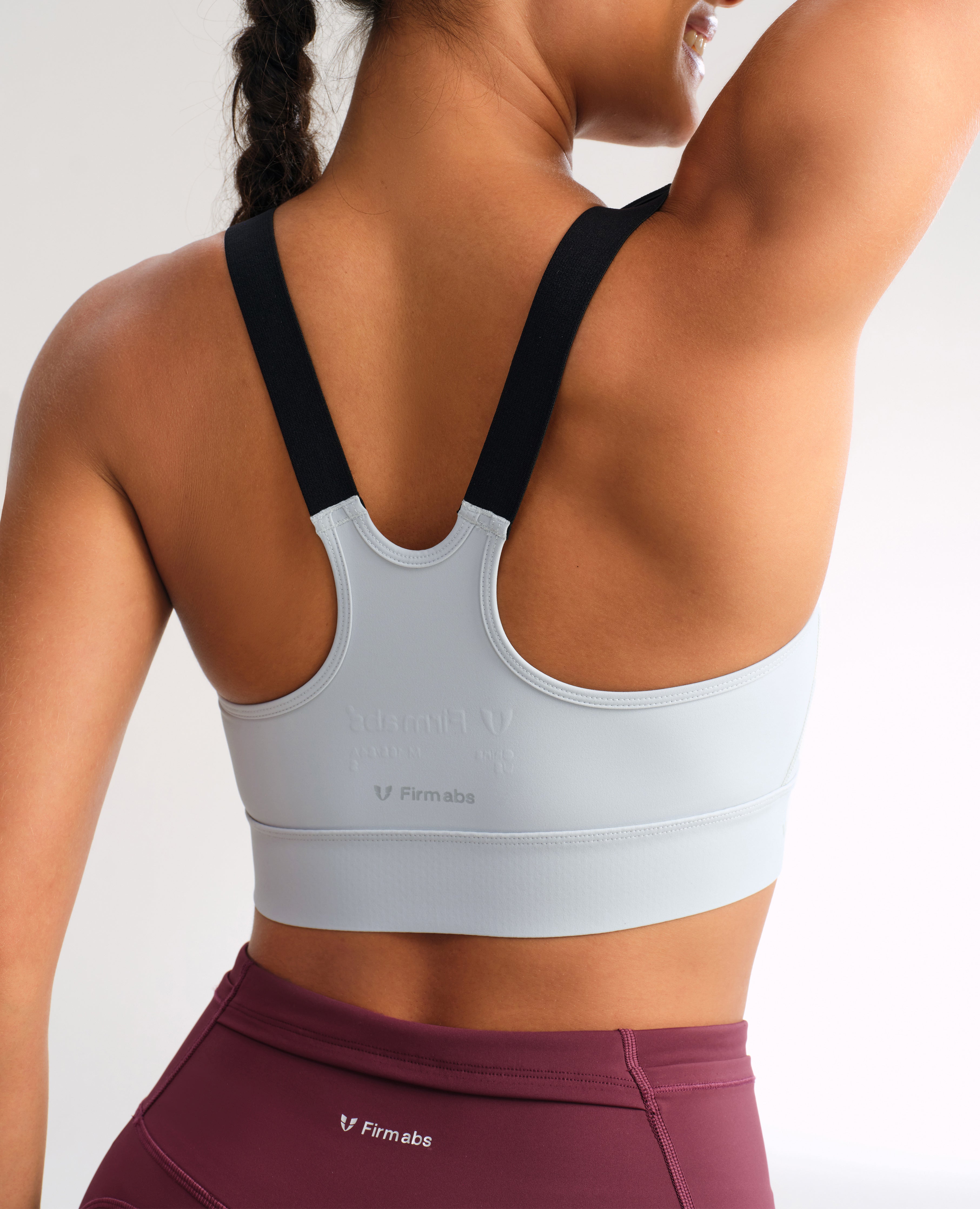Zip Up High Support Active Bra - Gray