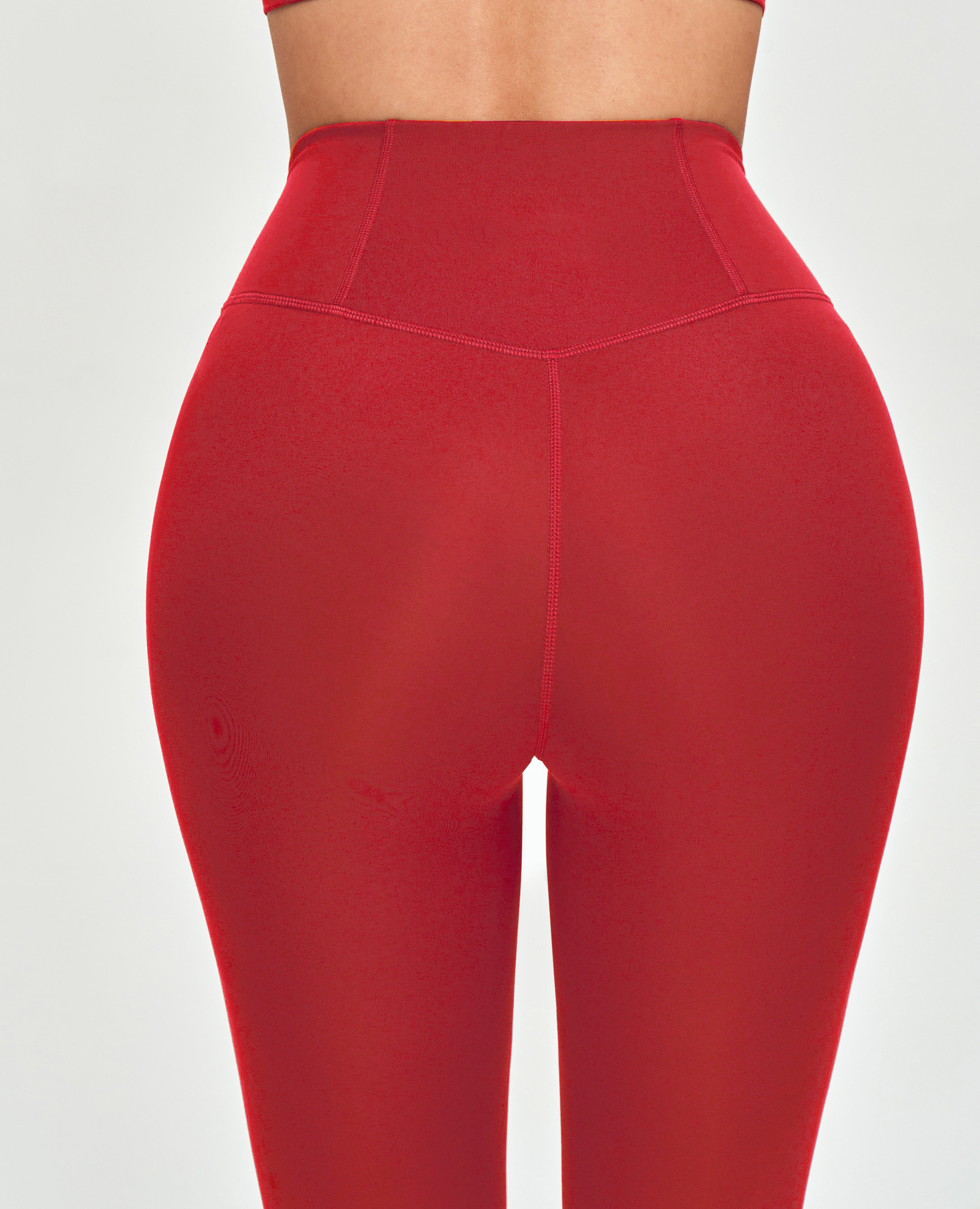 Leggings de compression de taille haute firmabs - rouge