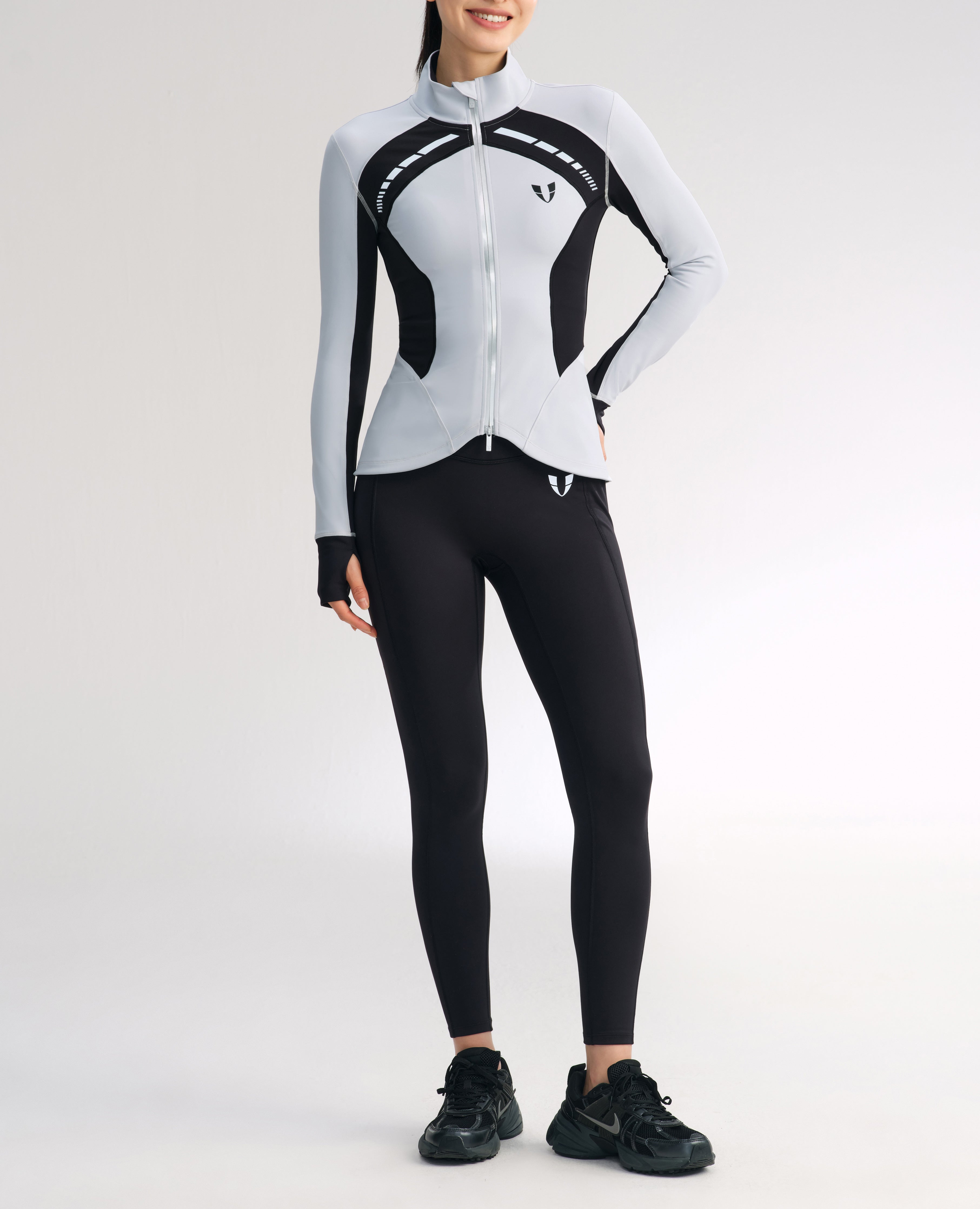 Veste athlétique coupe slim color block - Gris et noir