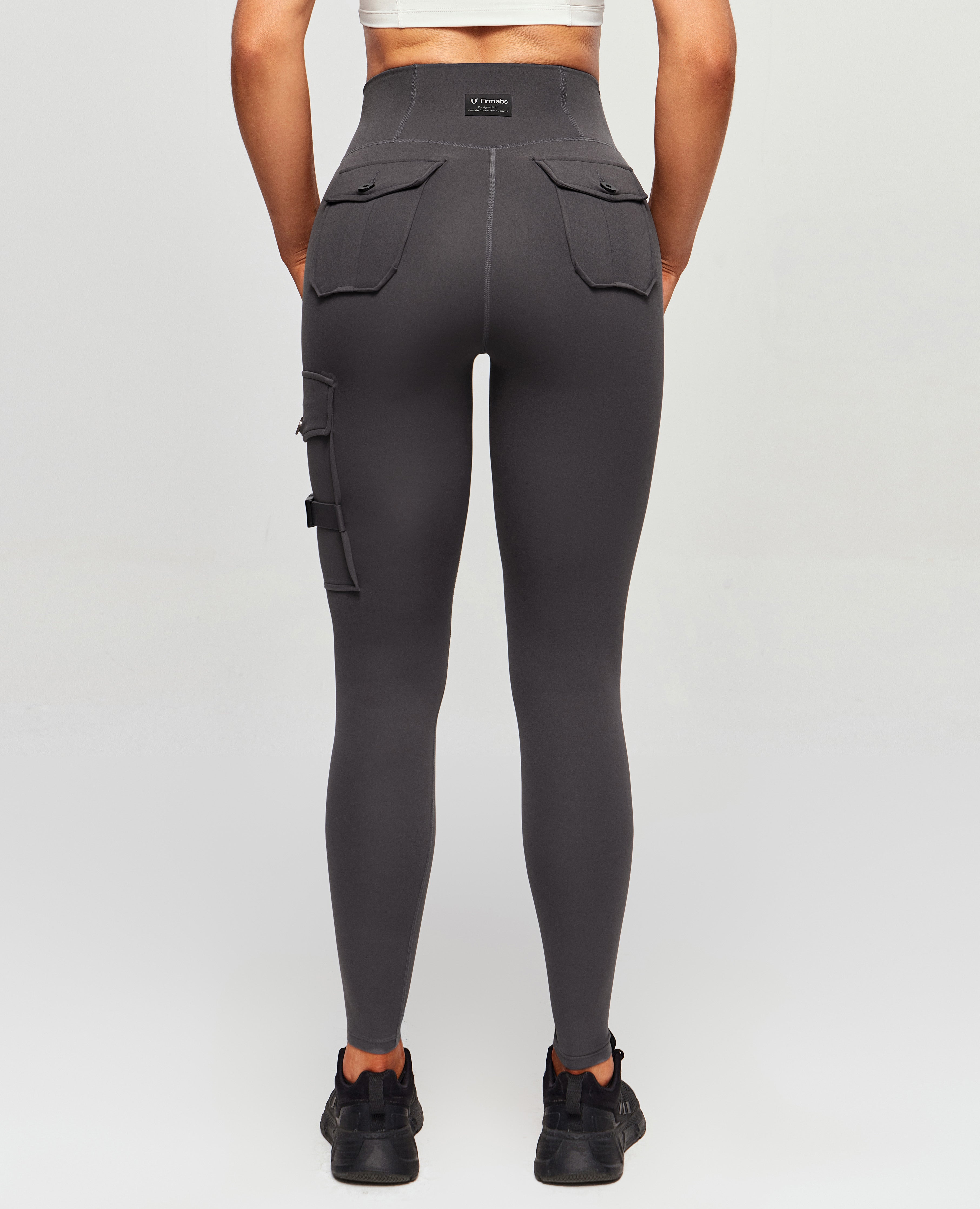 Cargo Fitness Leggings Plus – Elefantengrau