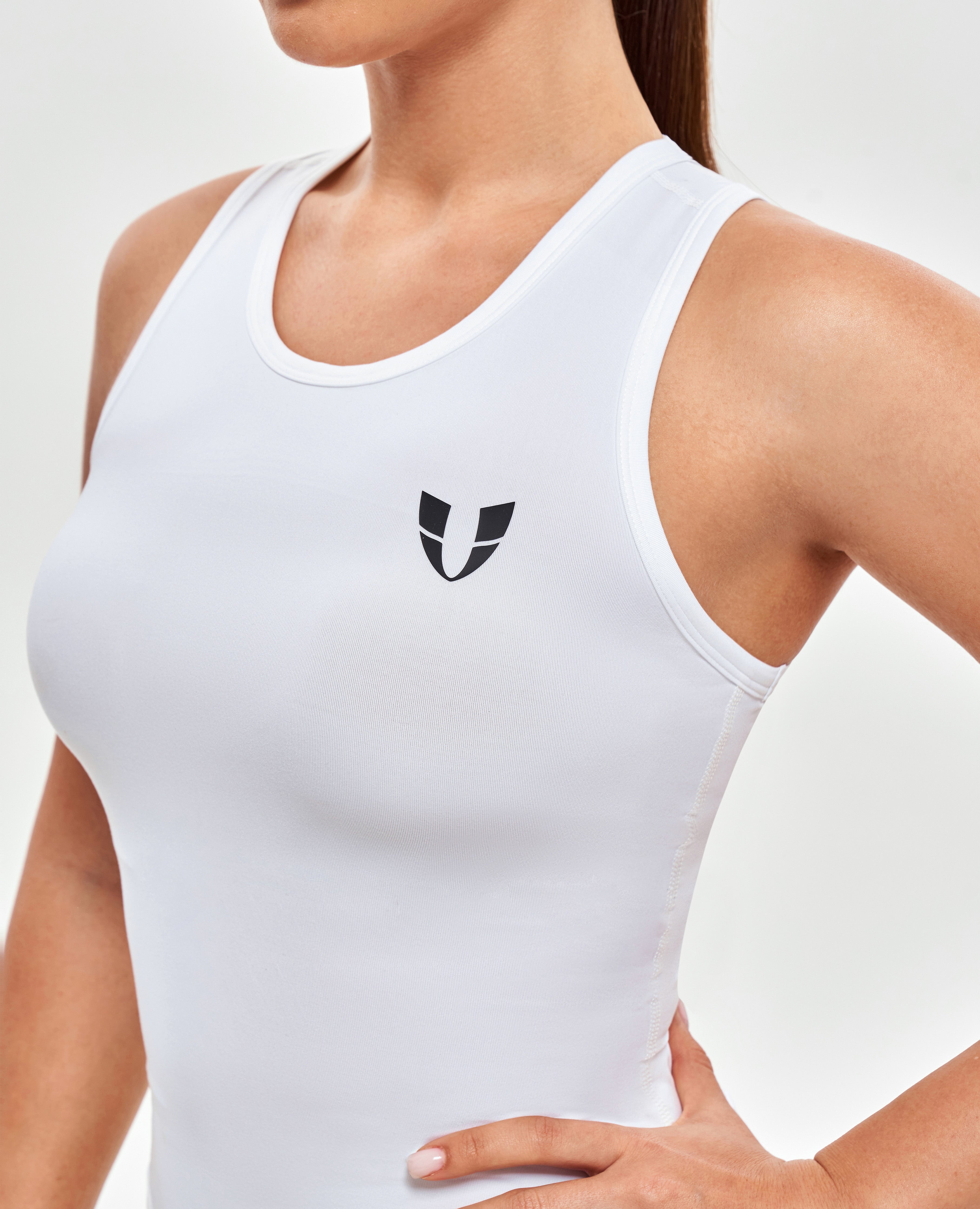 Sport-Tanktop mit Rundhalsausschnitt – Weiß