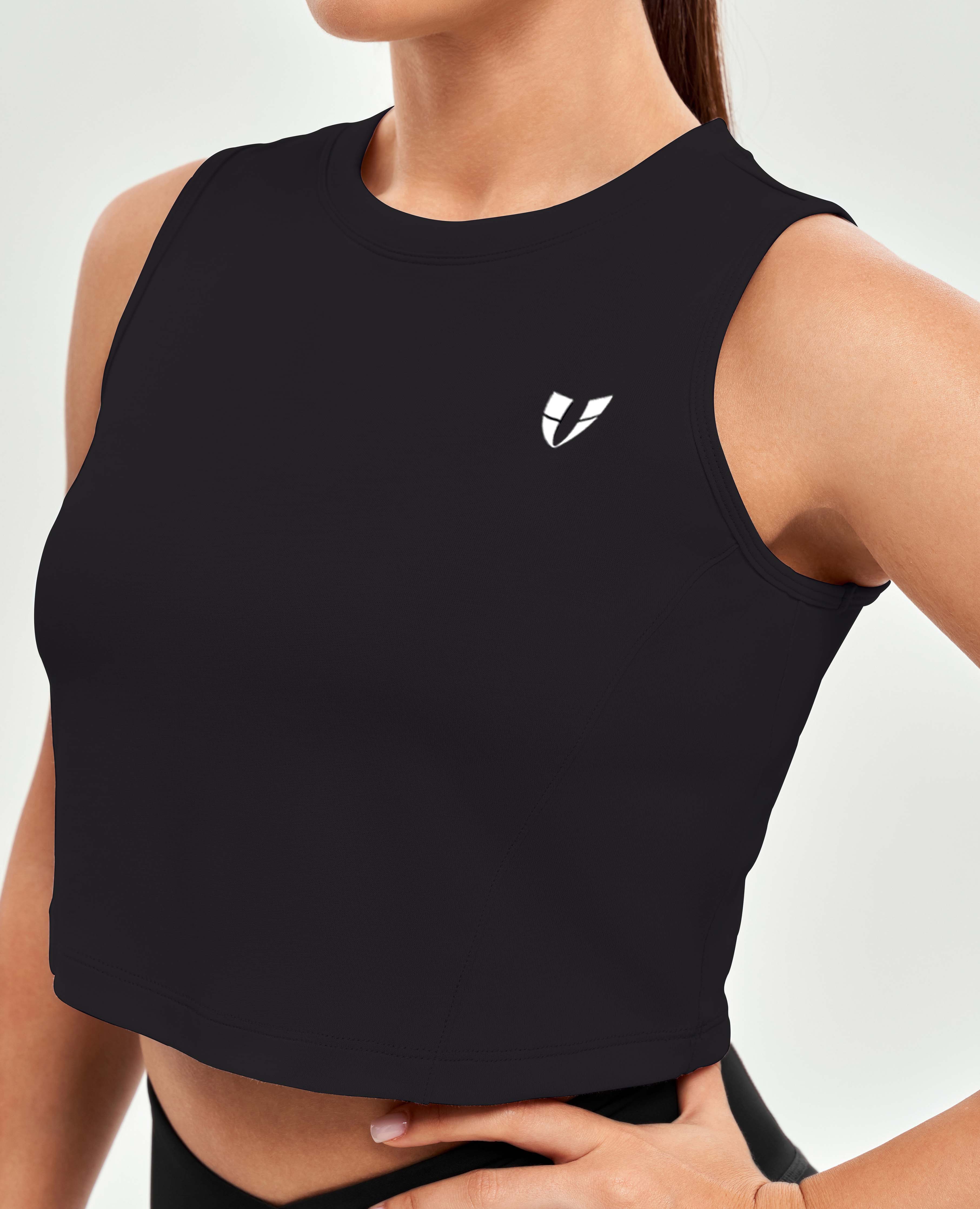 Sportliches Crop-Top – Schwarz