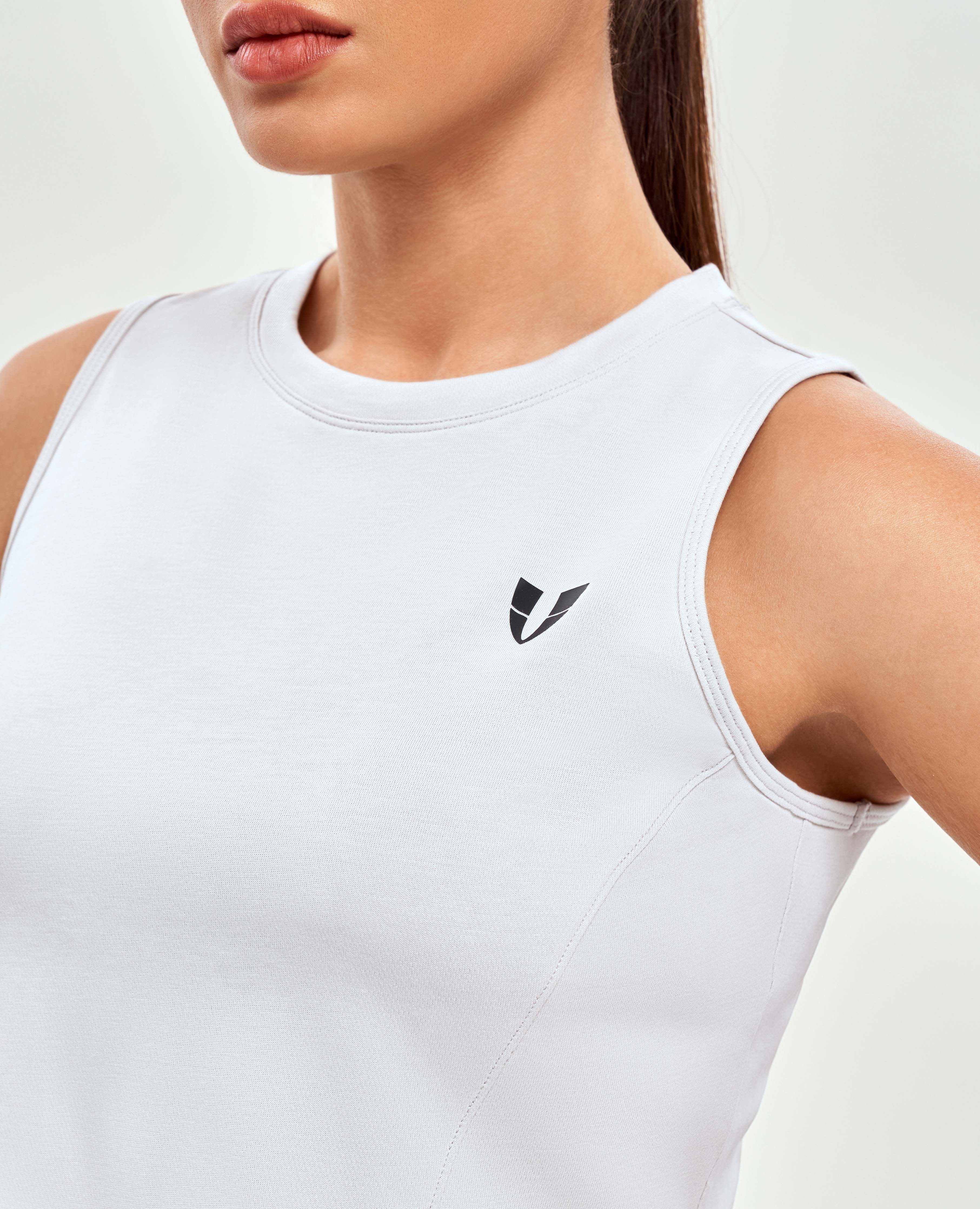 Crop sportive top-blanc