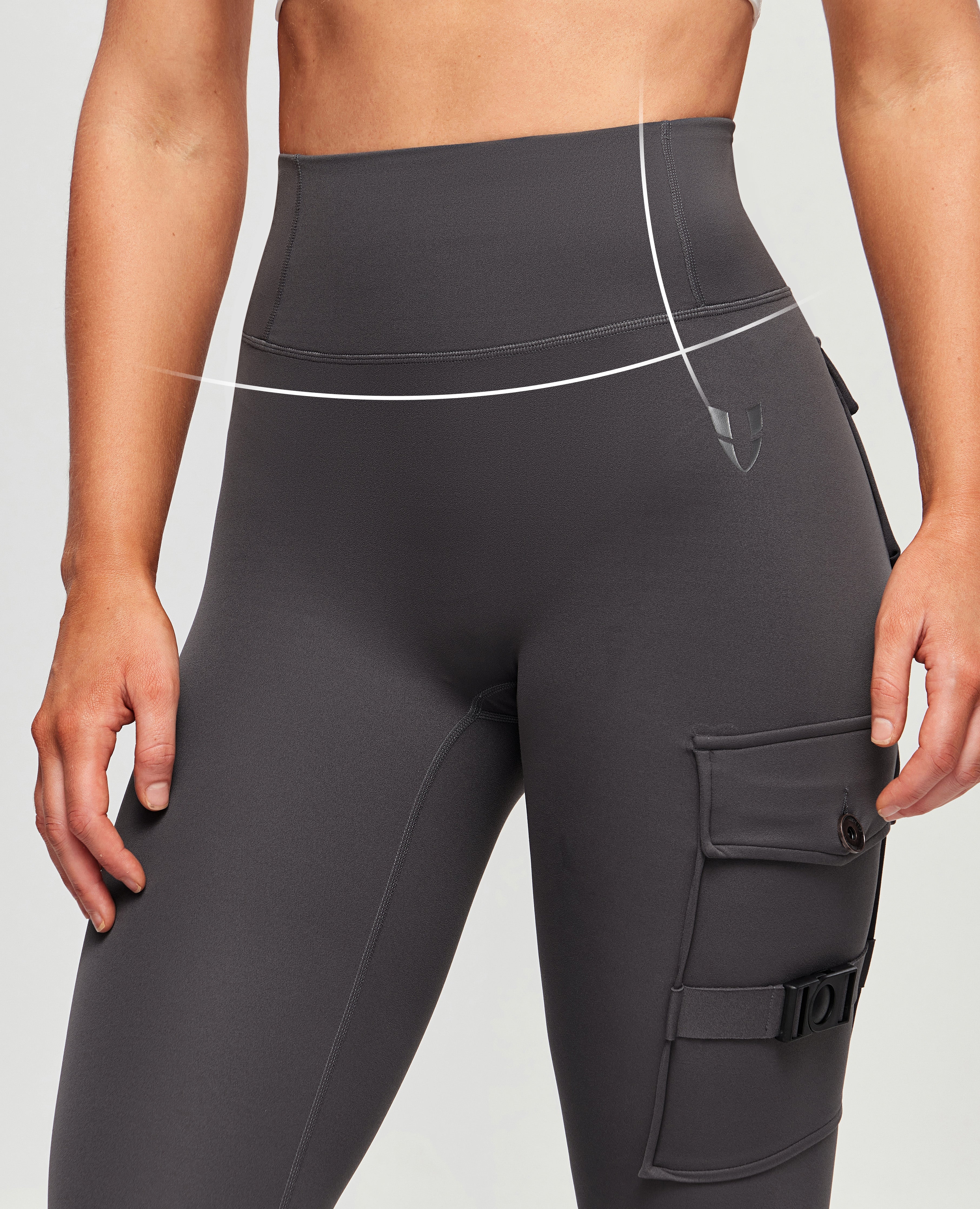 Leggings di carico fitness più - grigio elefante