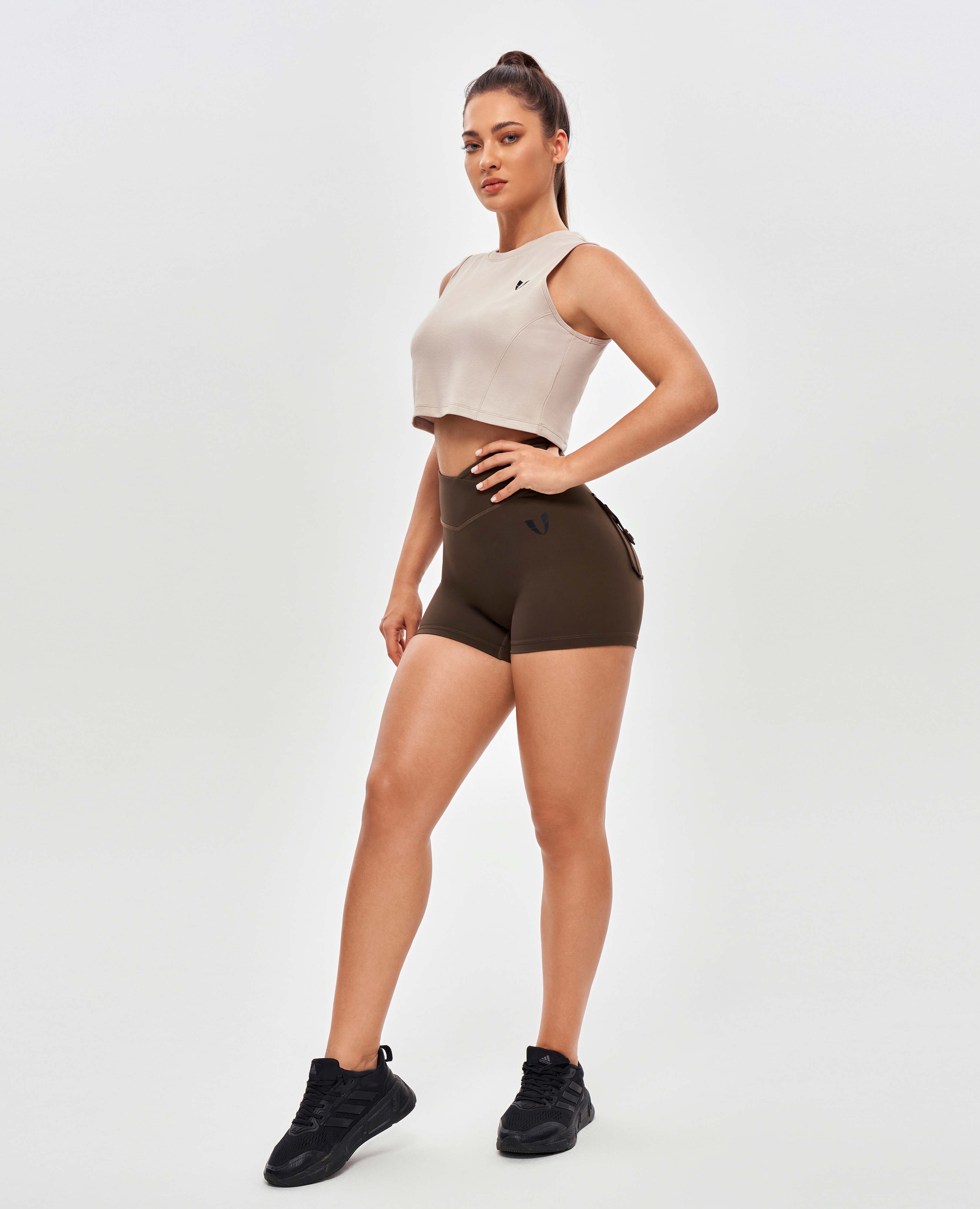 Sportliches Crop-Top – Beige