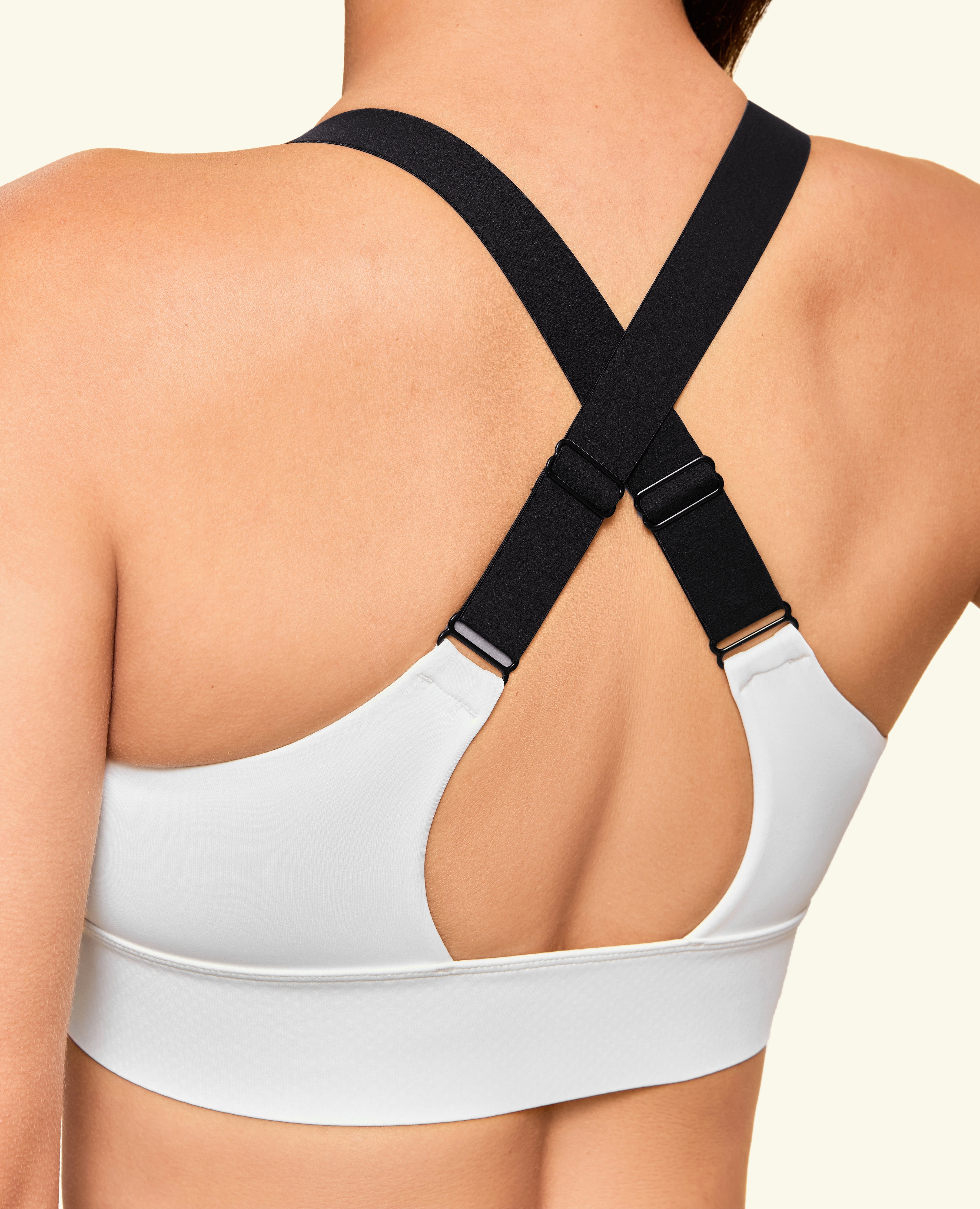 Energy Zip Front High Support Sports Bra - White