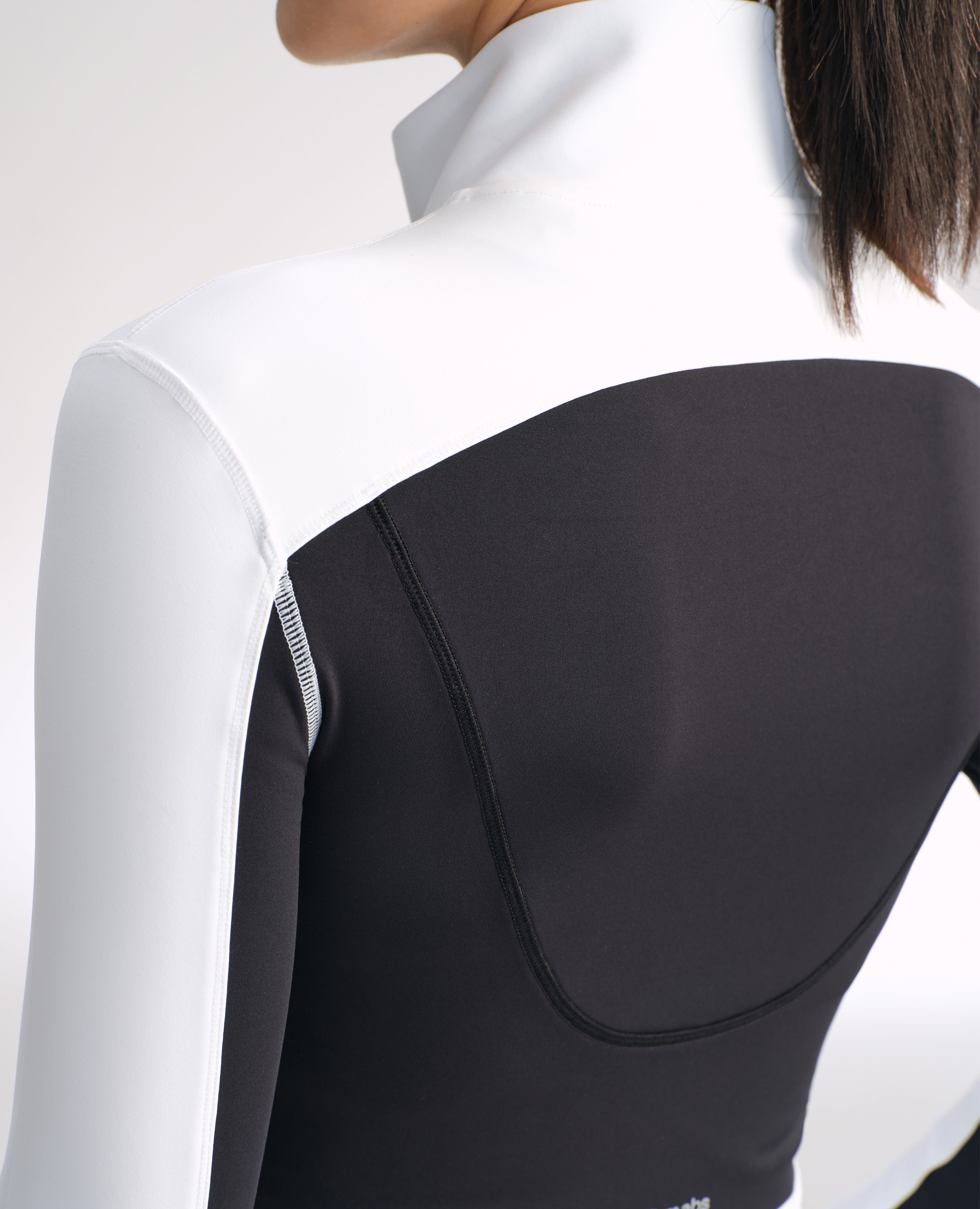 Veste athlétique coupe slim color block - Blanc et noir