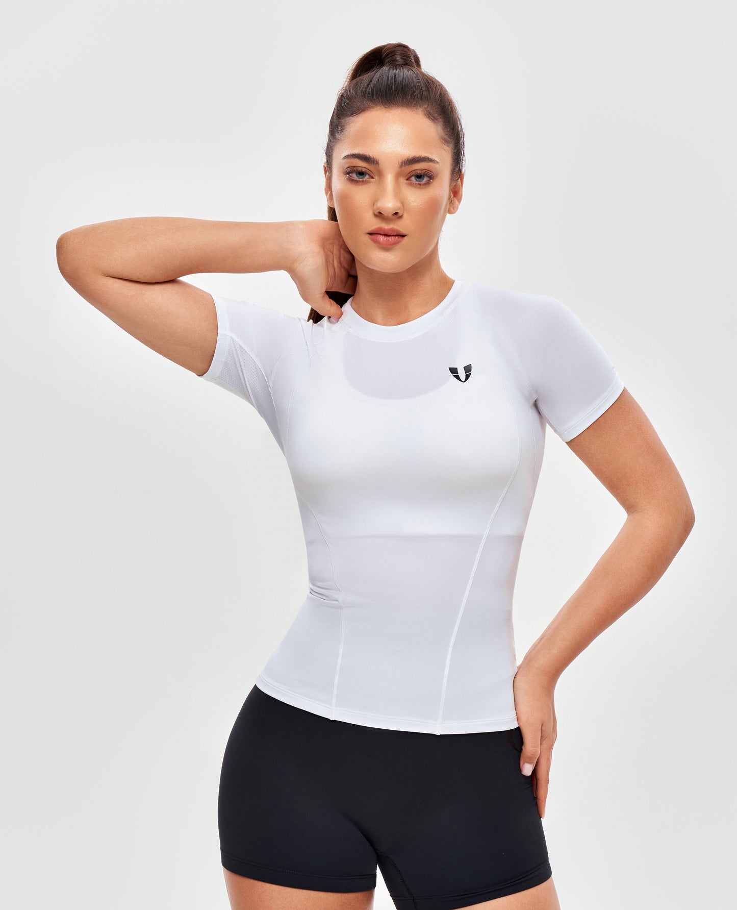 Rundhals-Sport-T-Shirt – Weiß