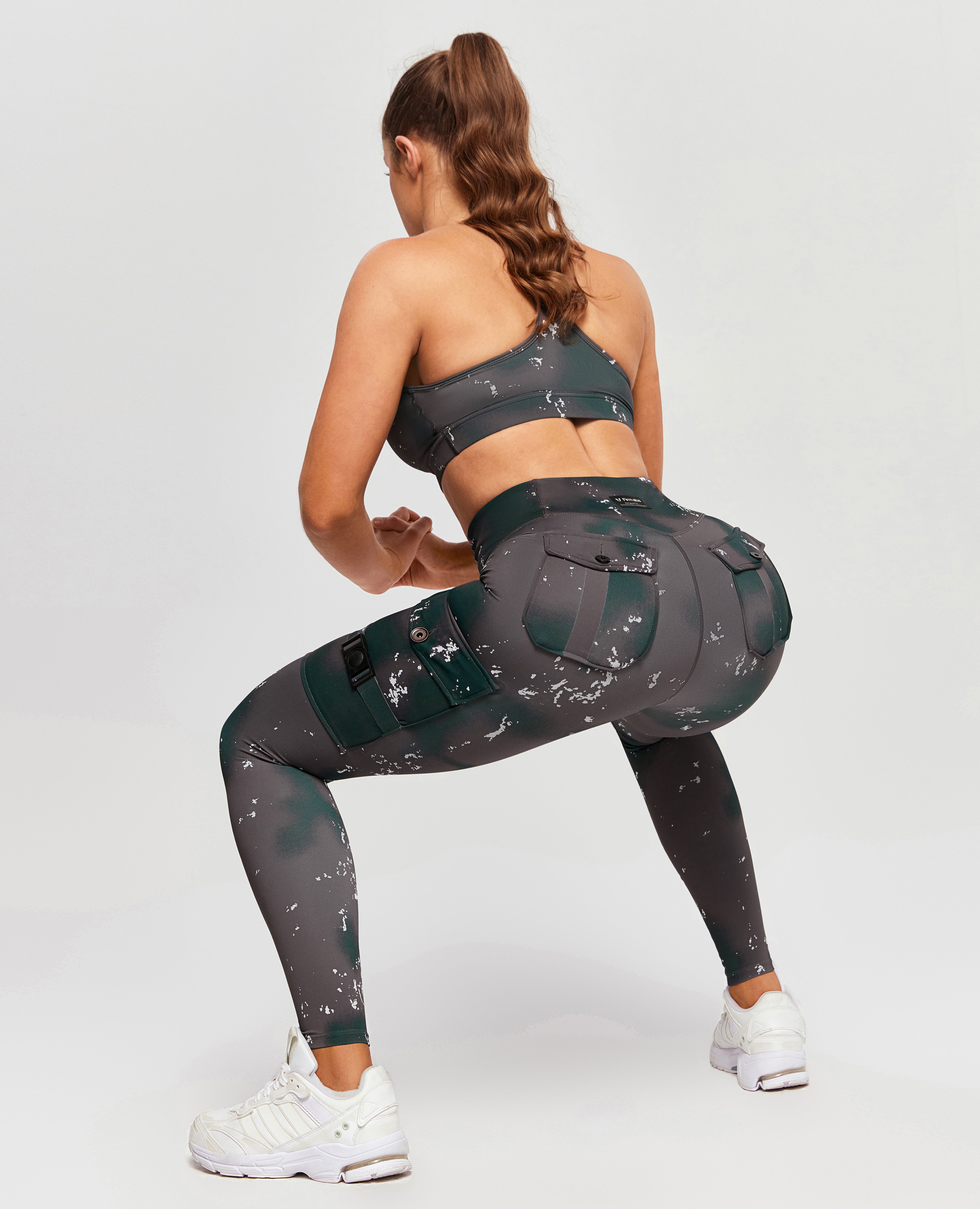 Cargo Fitness Leggings-Phantom Tie Dye