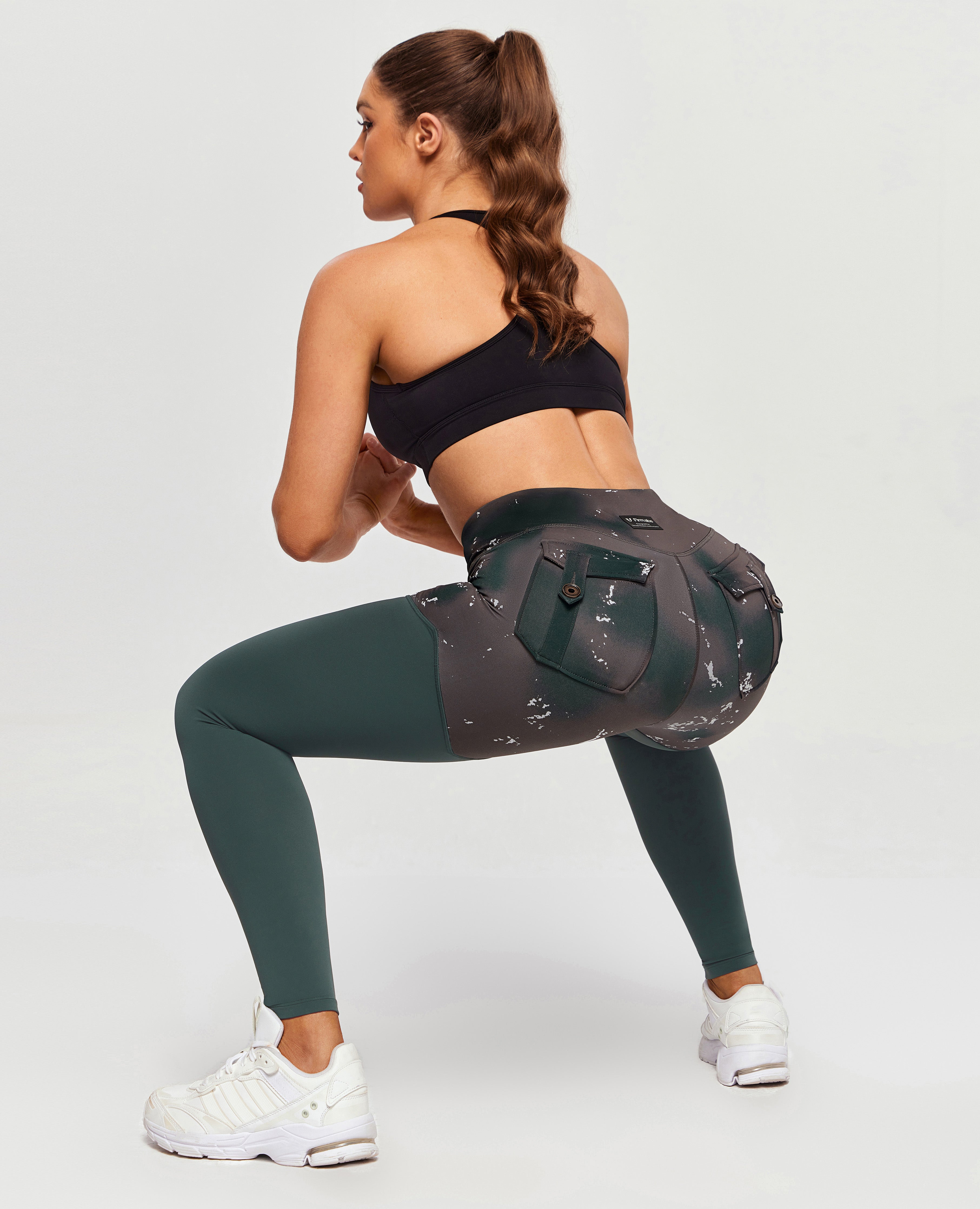 Leggings de sport Cargo Power - Batik et vert foncé