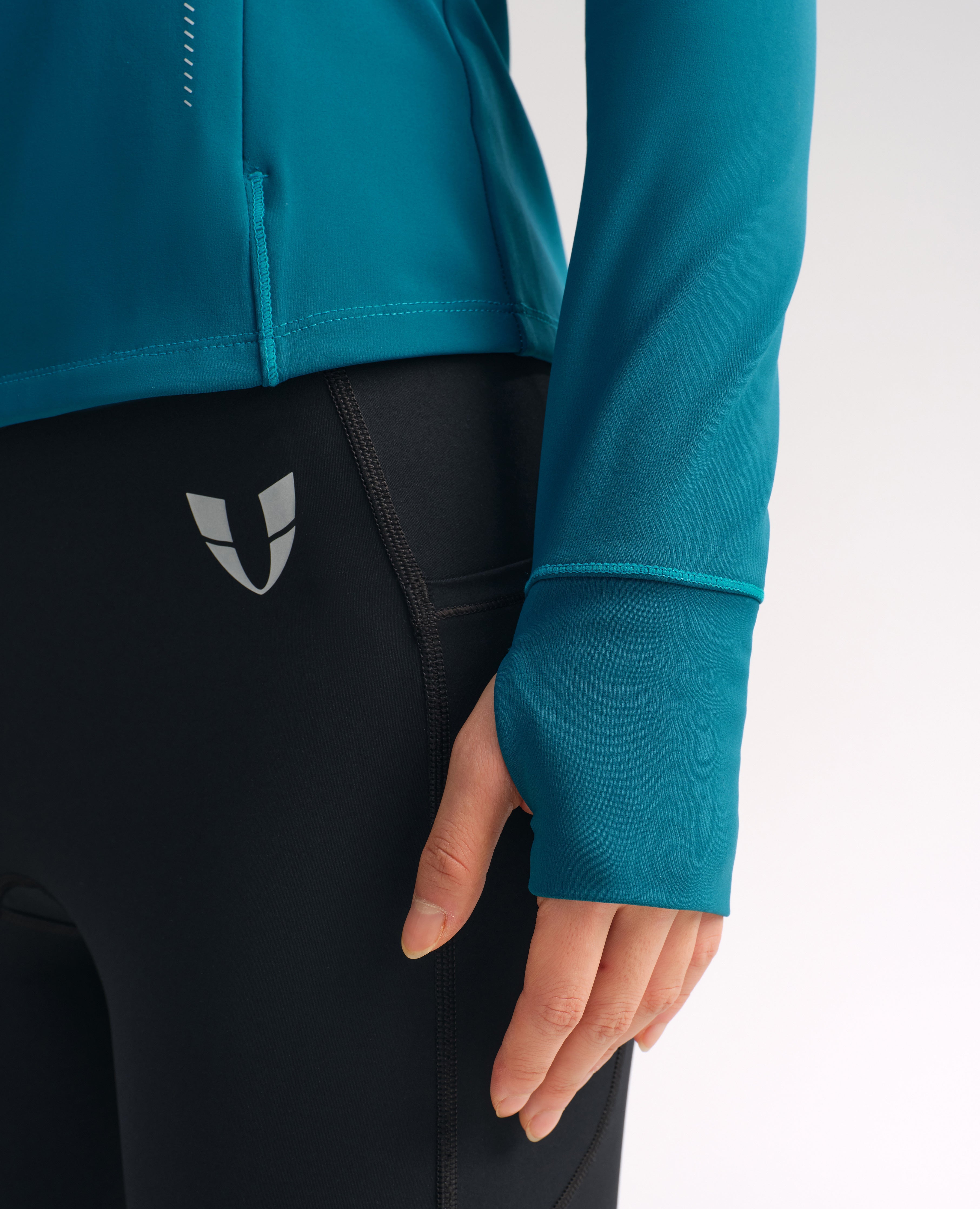 Veste athlétique en polaire fine coupe slim - Bleu paon