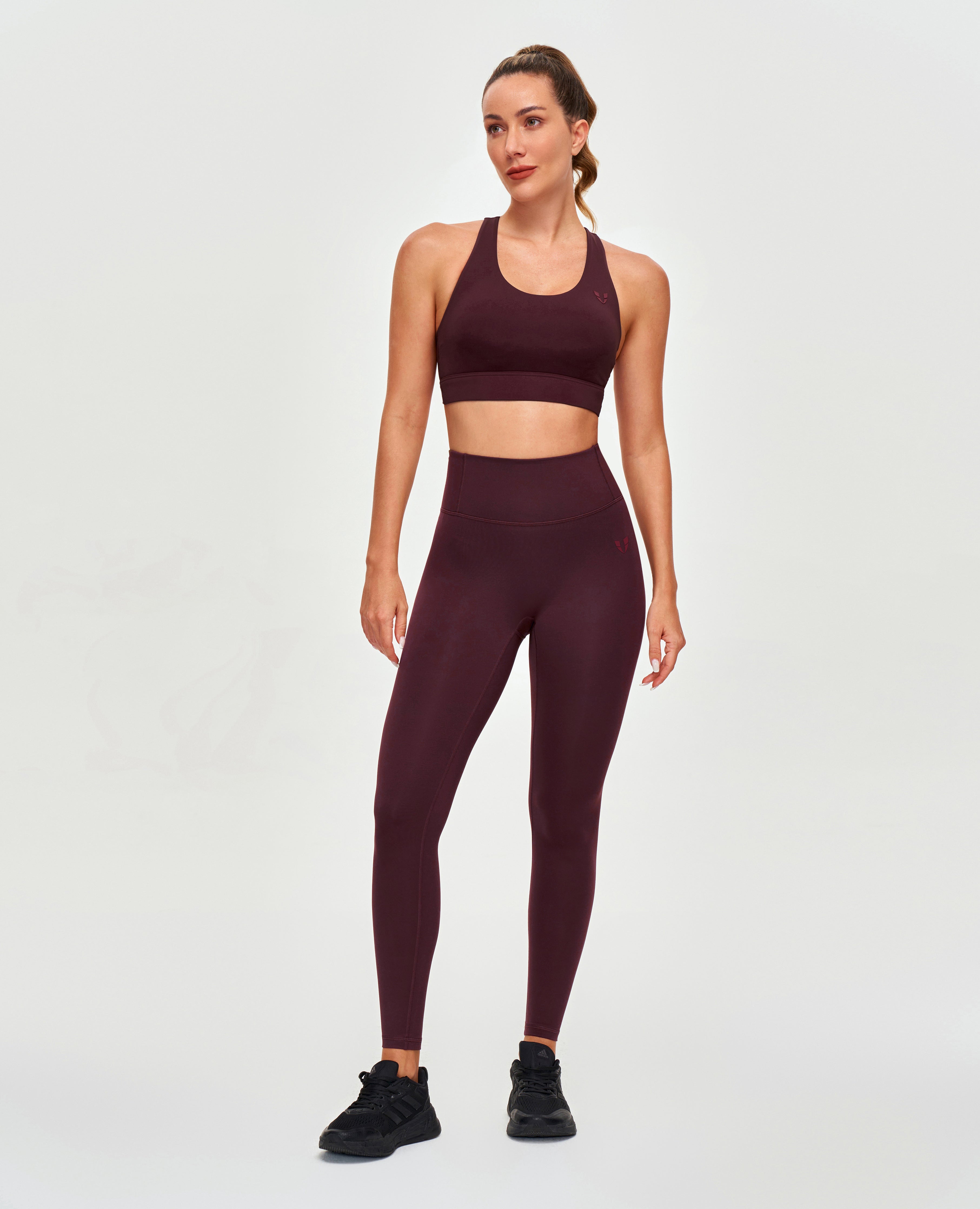 Firmabs High Waist Compression Leggings - Dark Wine Red