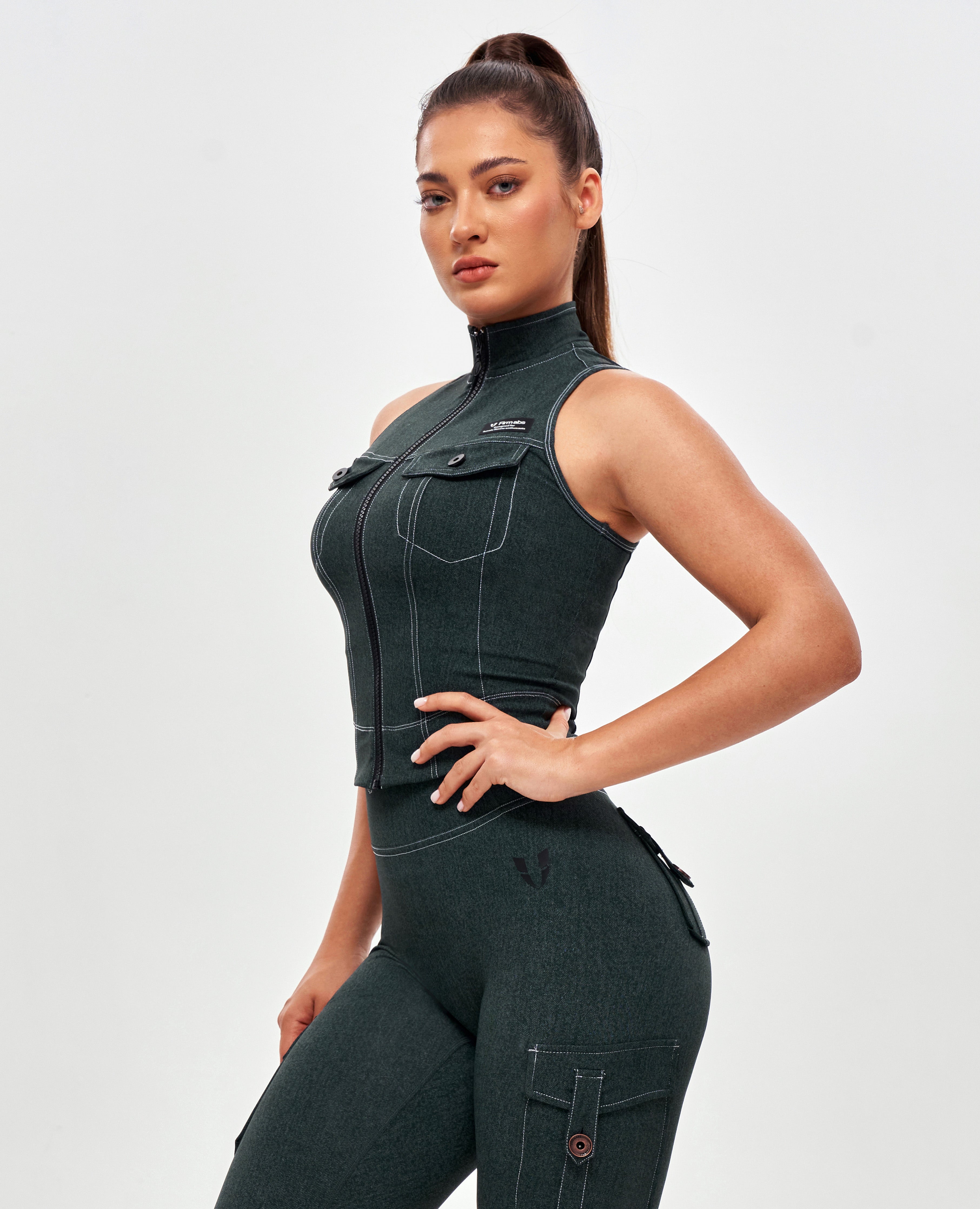 Army Abs Tanktop – Jeansgrün