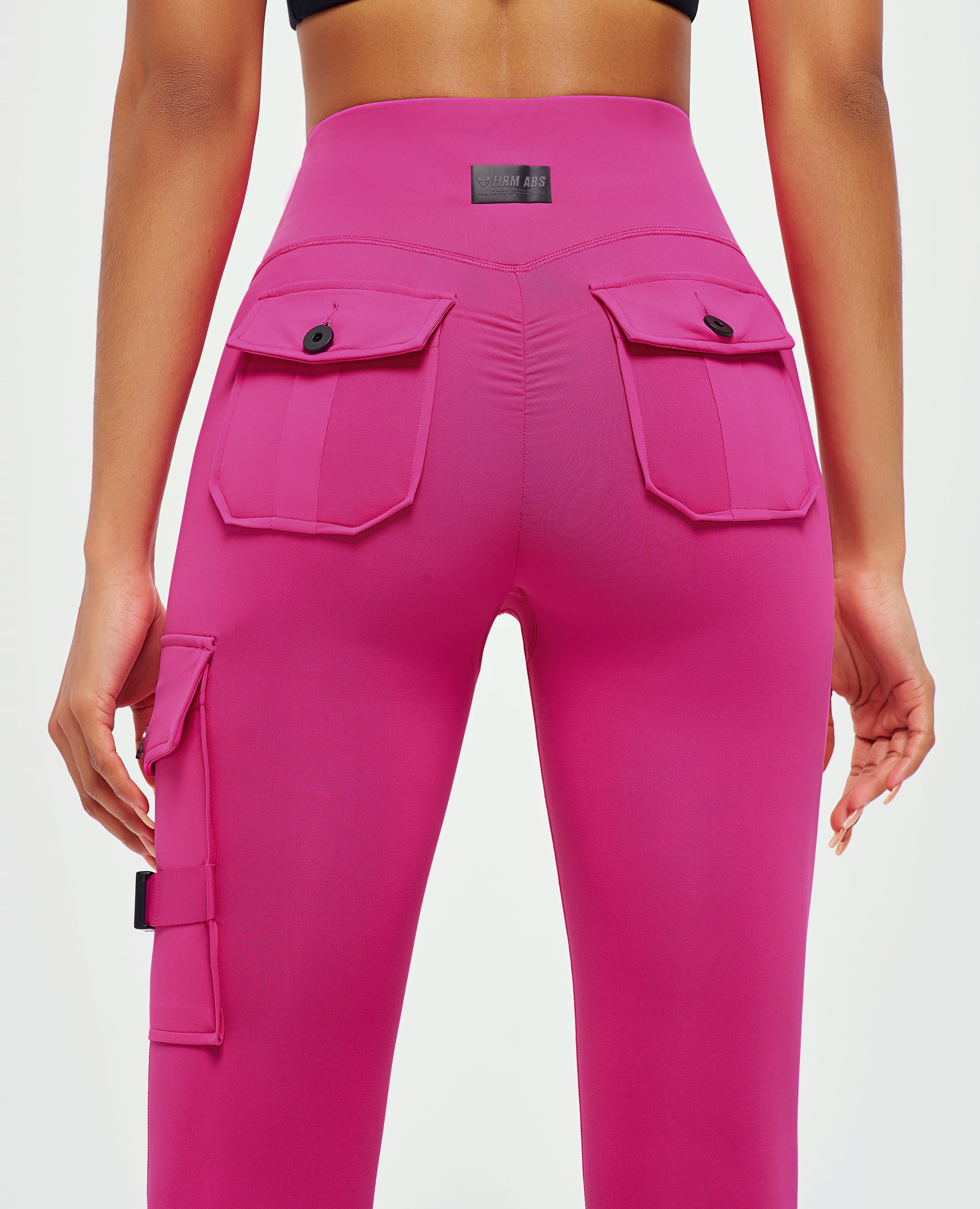 Cargo-Fitness-Leggings – Fuchsia