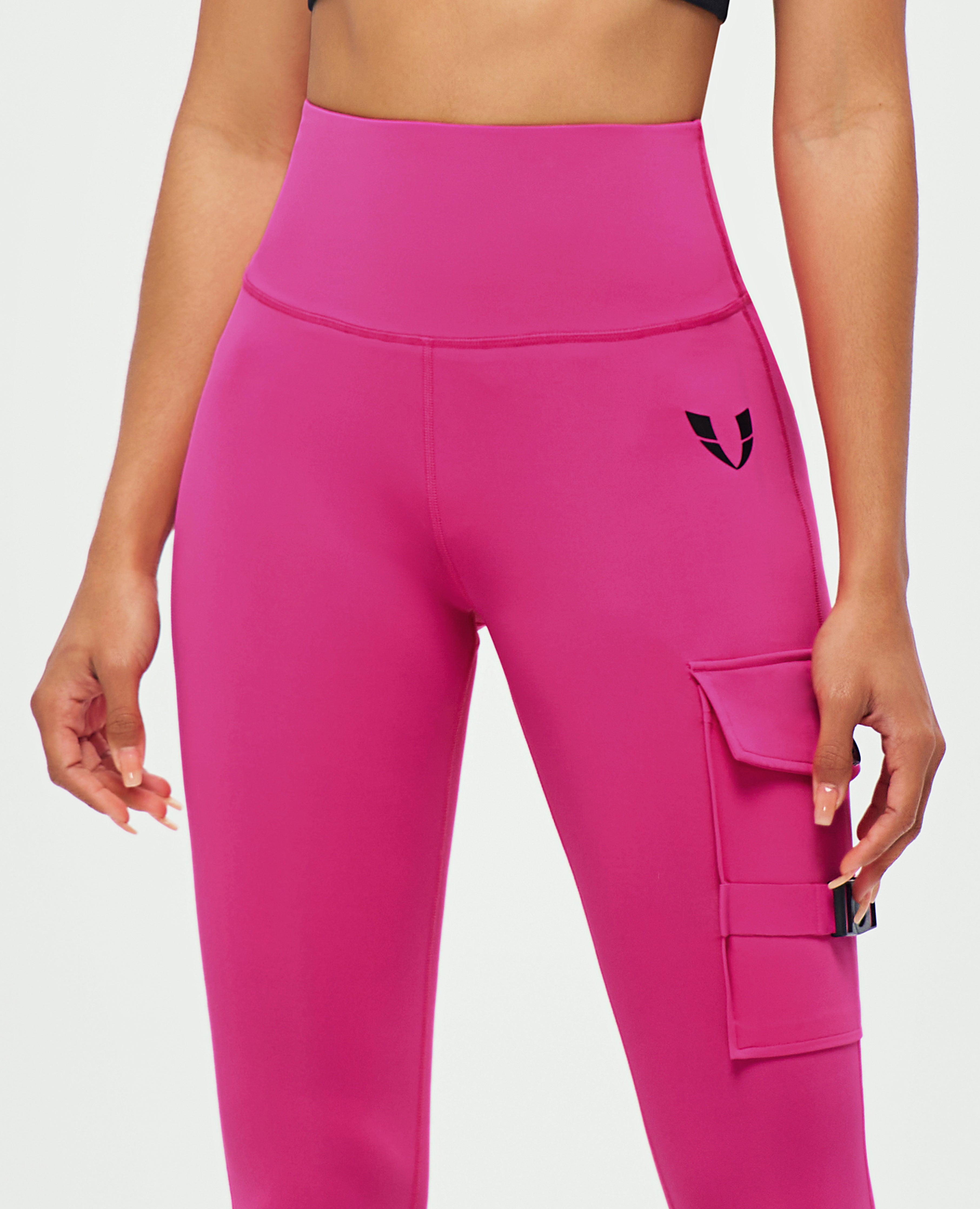 Cargo-Fitness-Leggings – Fuchsia