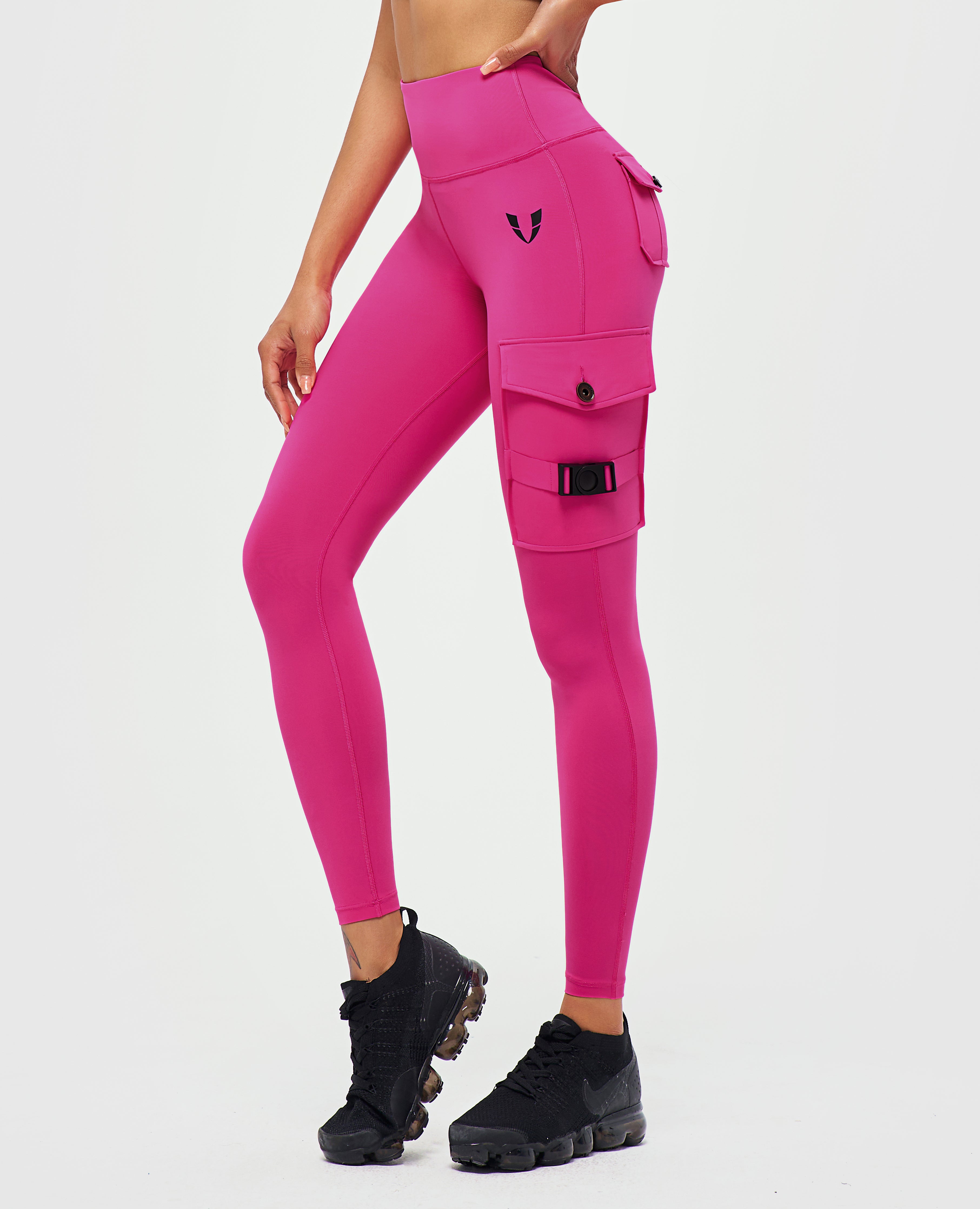 Cargo-Fitness-Leggings – Fuchsia