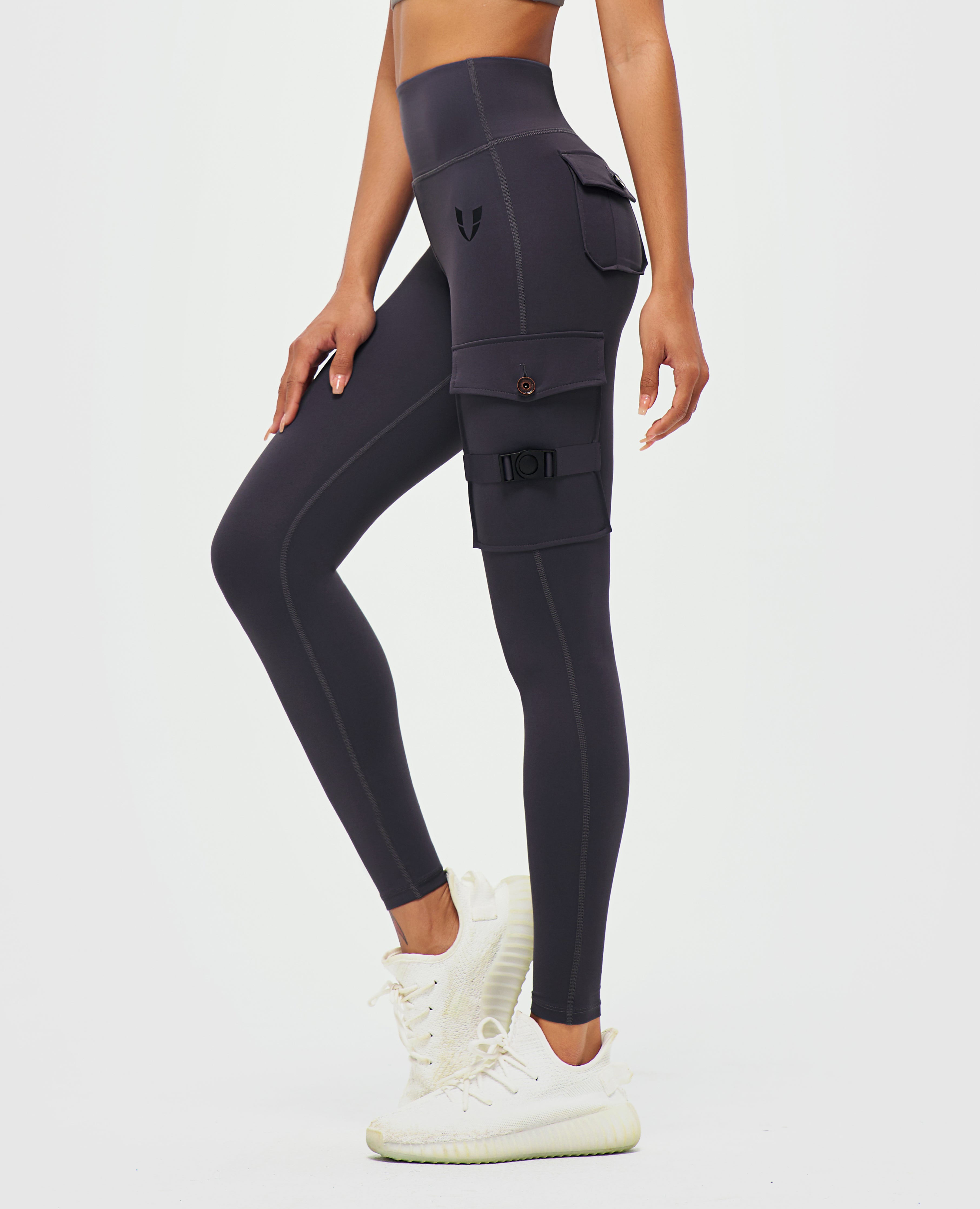 Cargo Fitness Leggings – Grau