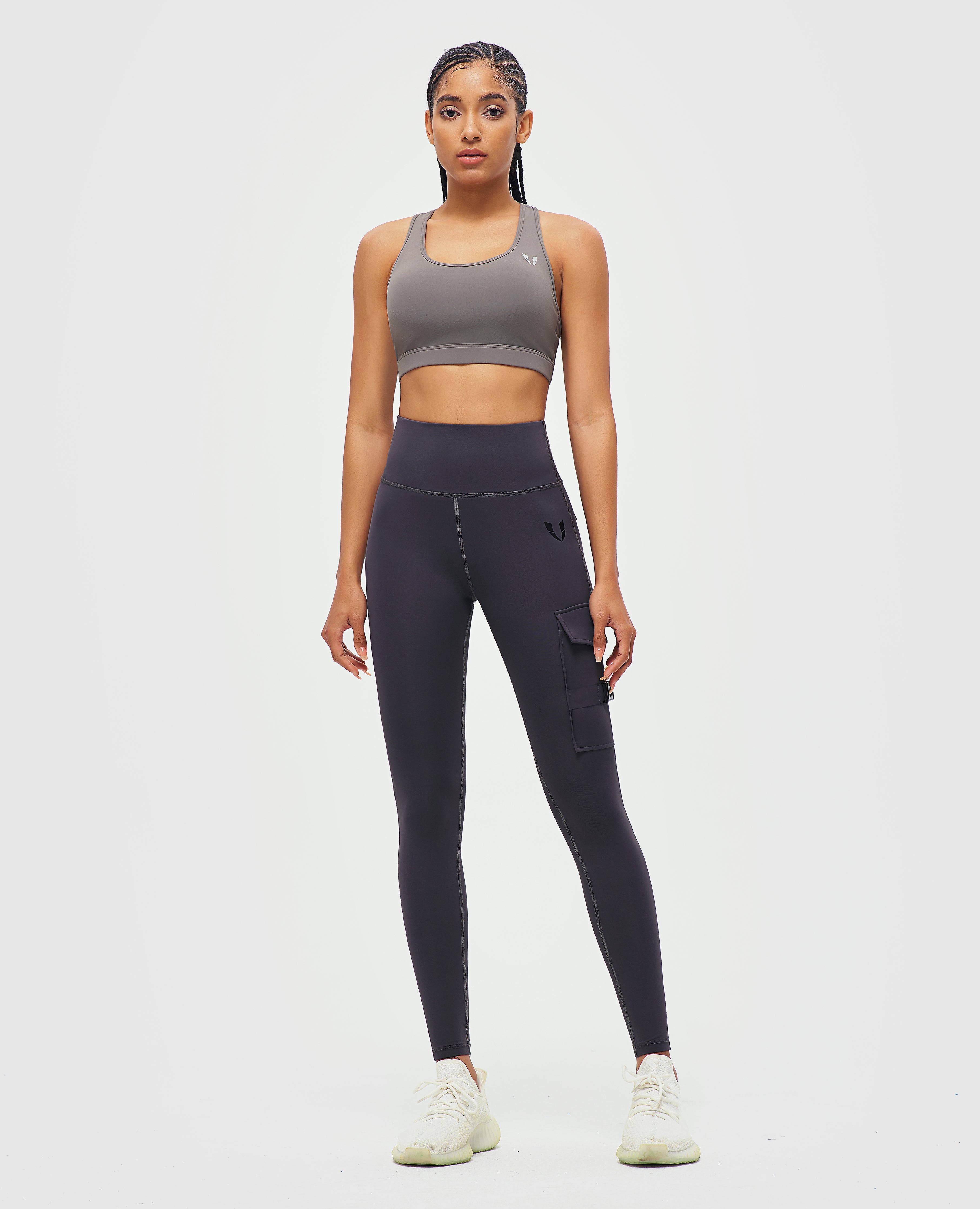 Cargo Fitness Leggings – Grau