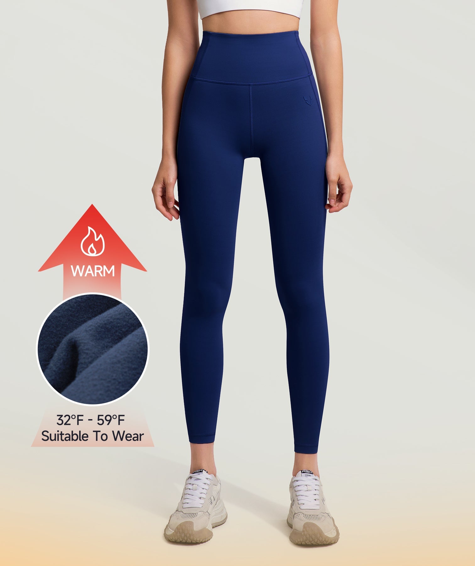 Leggings aus Thermofleece – Hafenblau