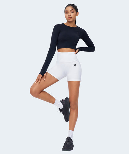 Shorts de sport taille haute - Blanc