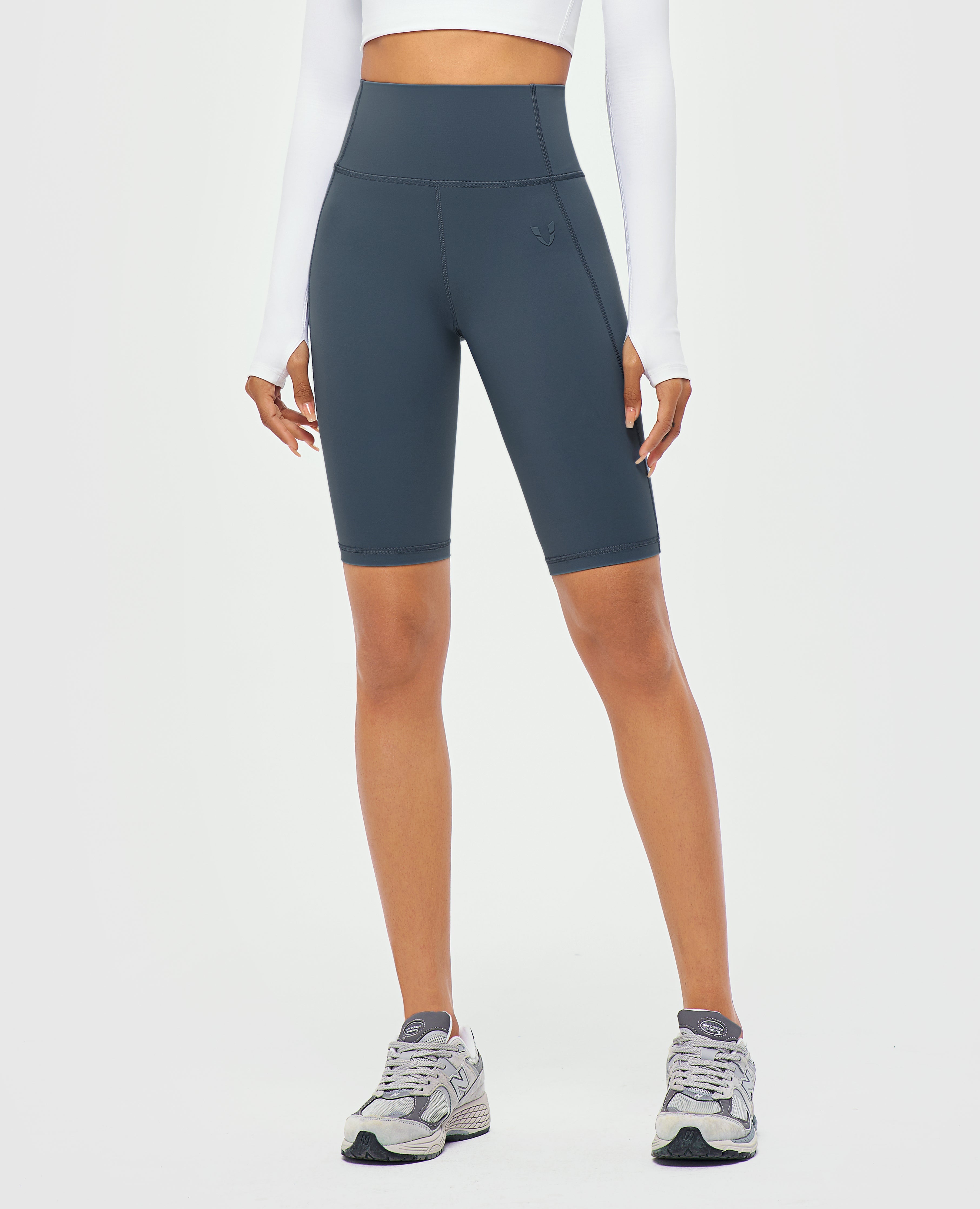 High-rise Trainingsshorts – Blau