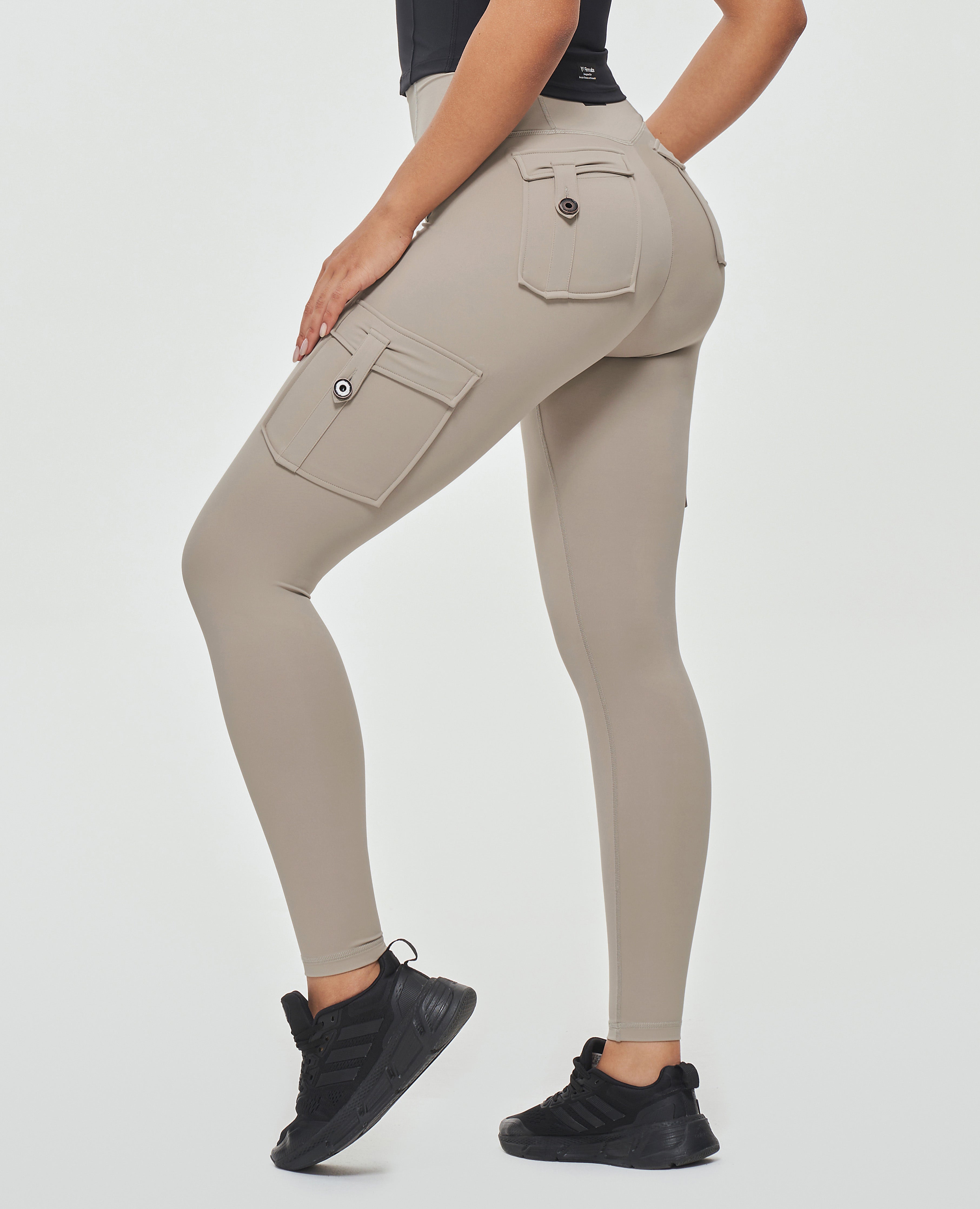 Cargo Leggings mit hoher Taille – Khaki