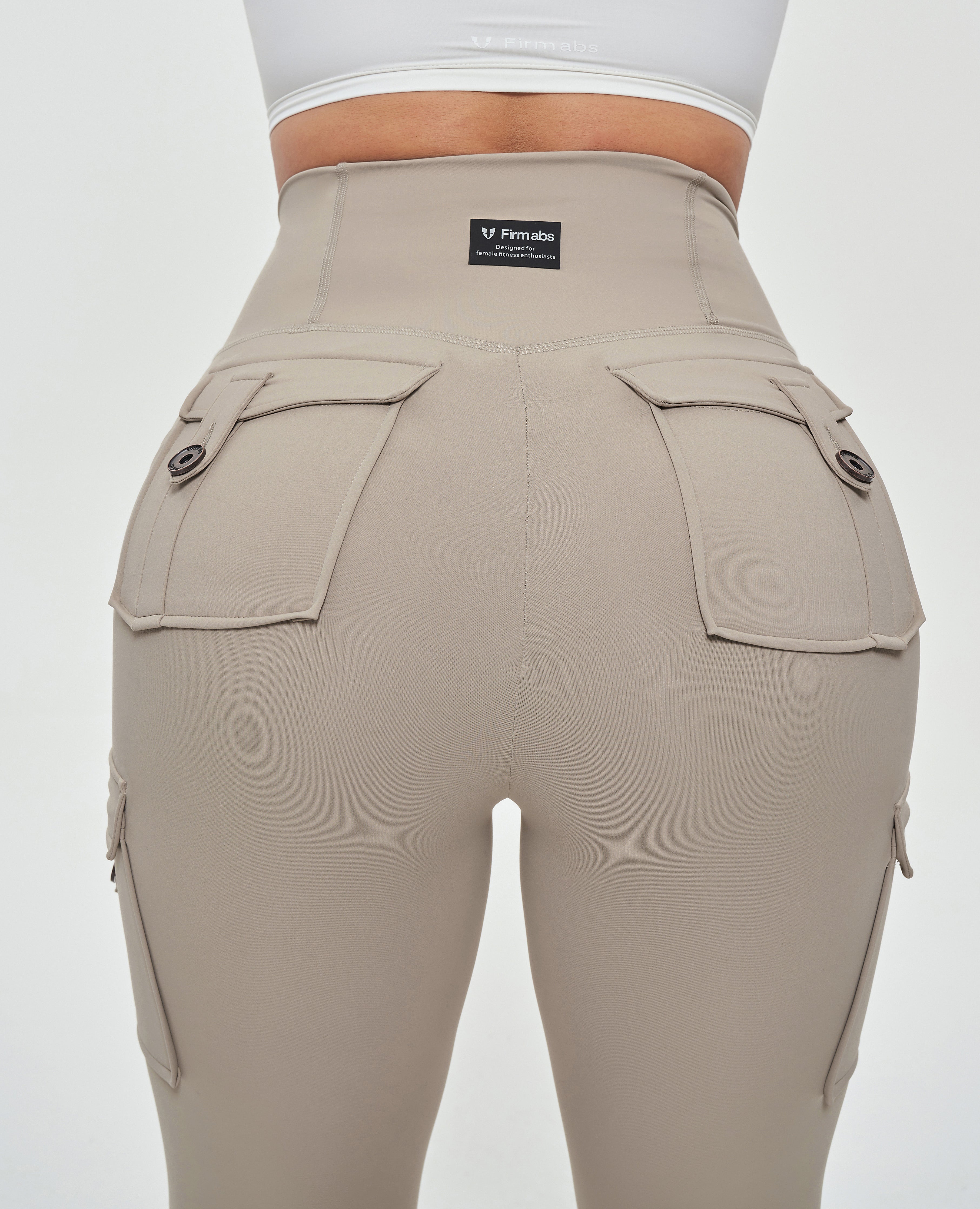 Cargo Leggings mit hoher Taille – Khaki