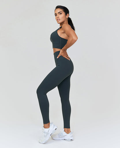Workout Leggings mit hoher Taille – Grau