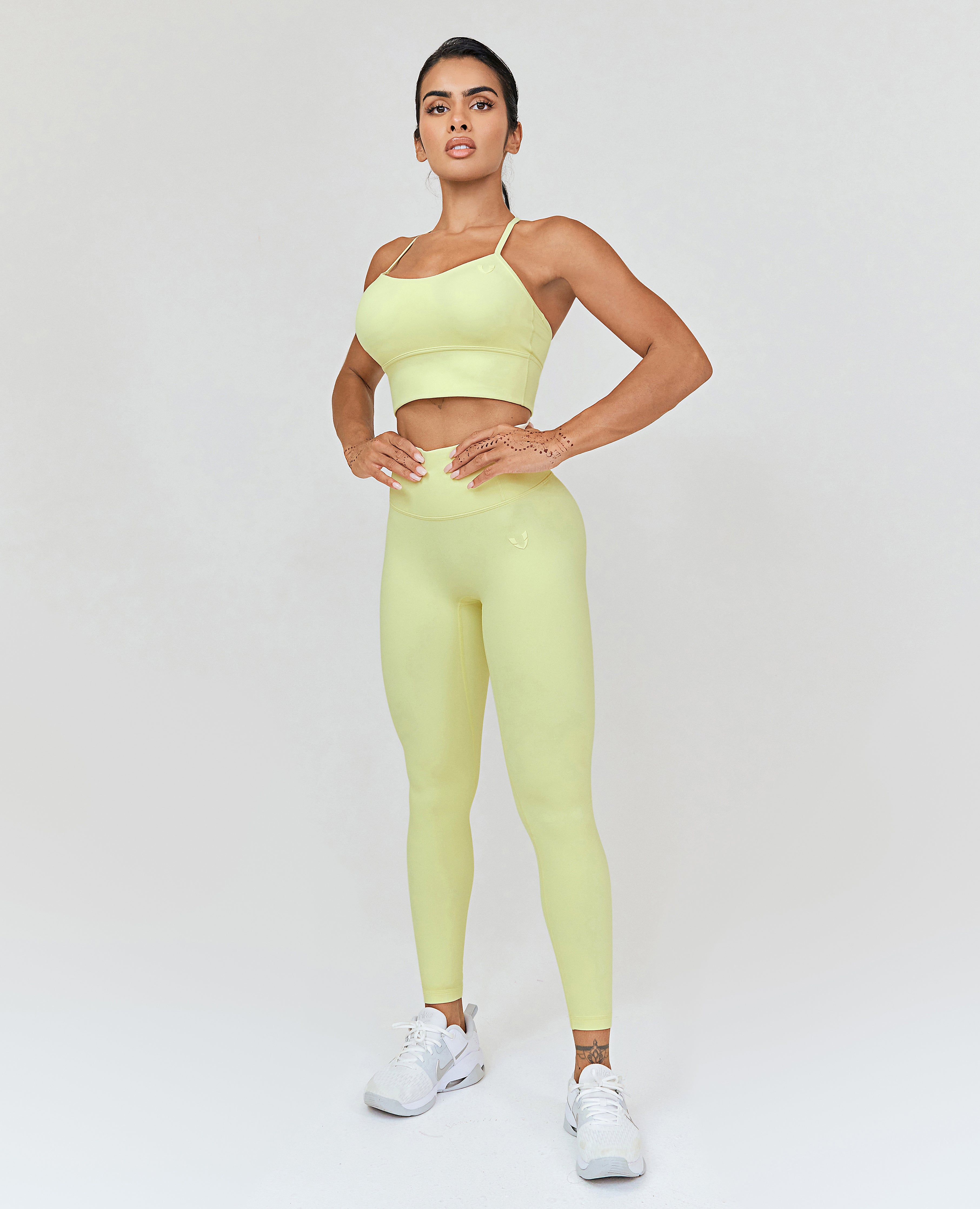 Workout Leggings mit hoher Taille – Hellgelb