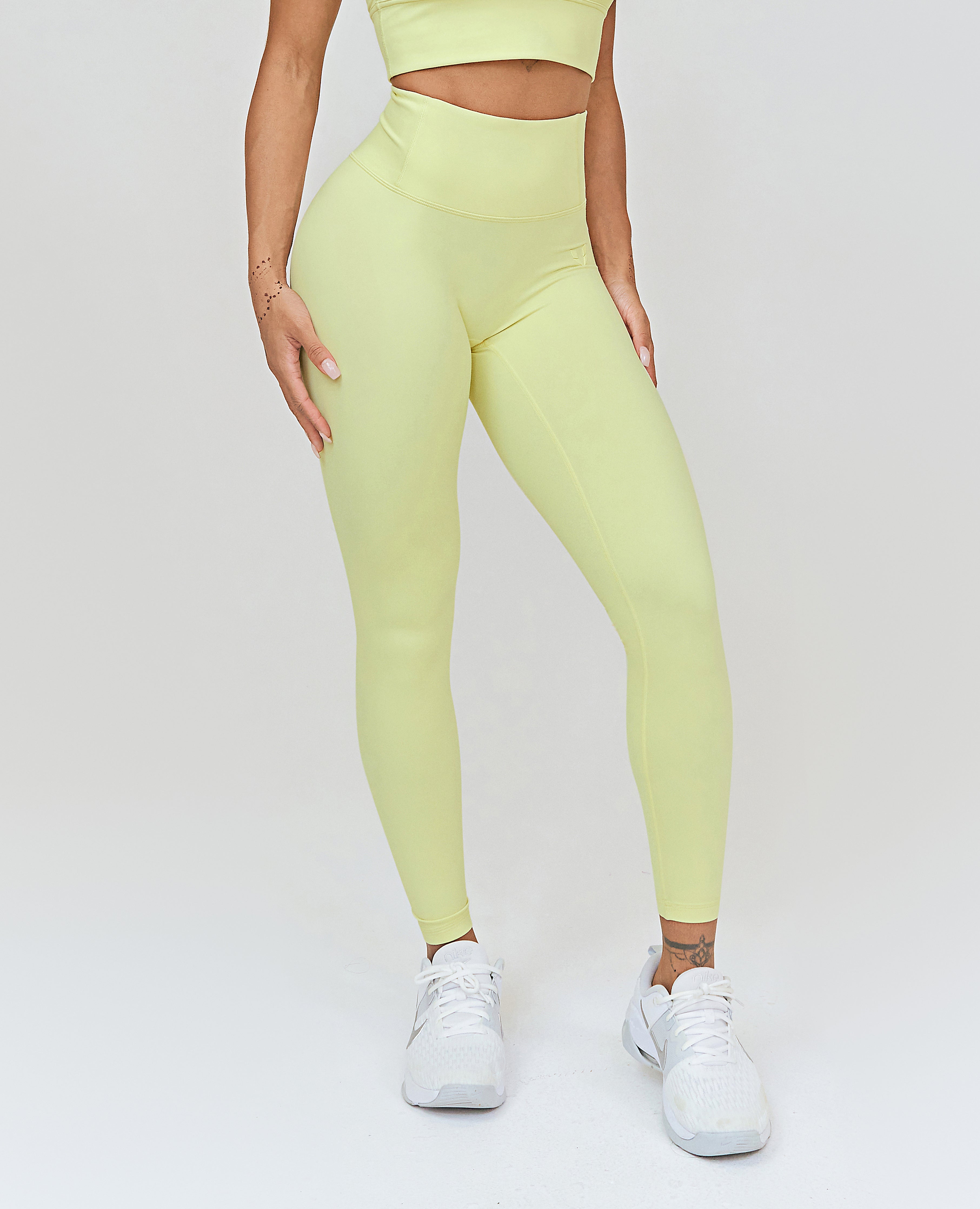 Workout Leggings mit hoher Taille – Hellgelb