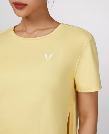 Camiseta cropped ligera - Amarillo