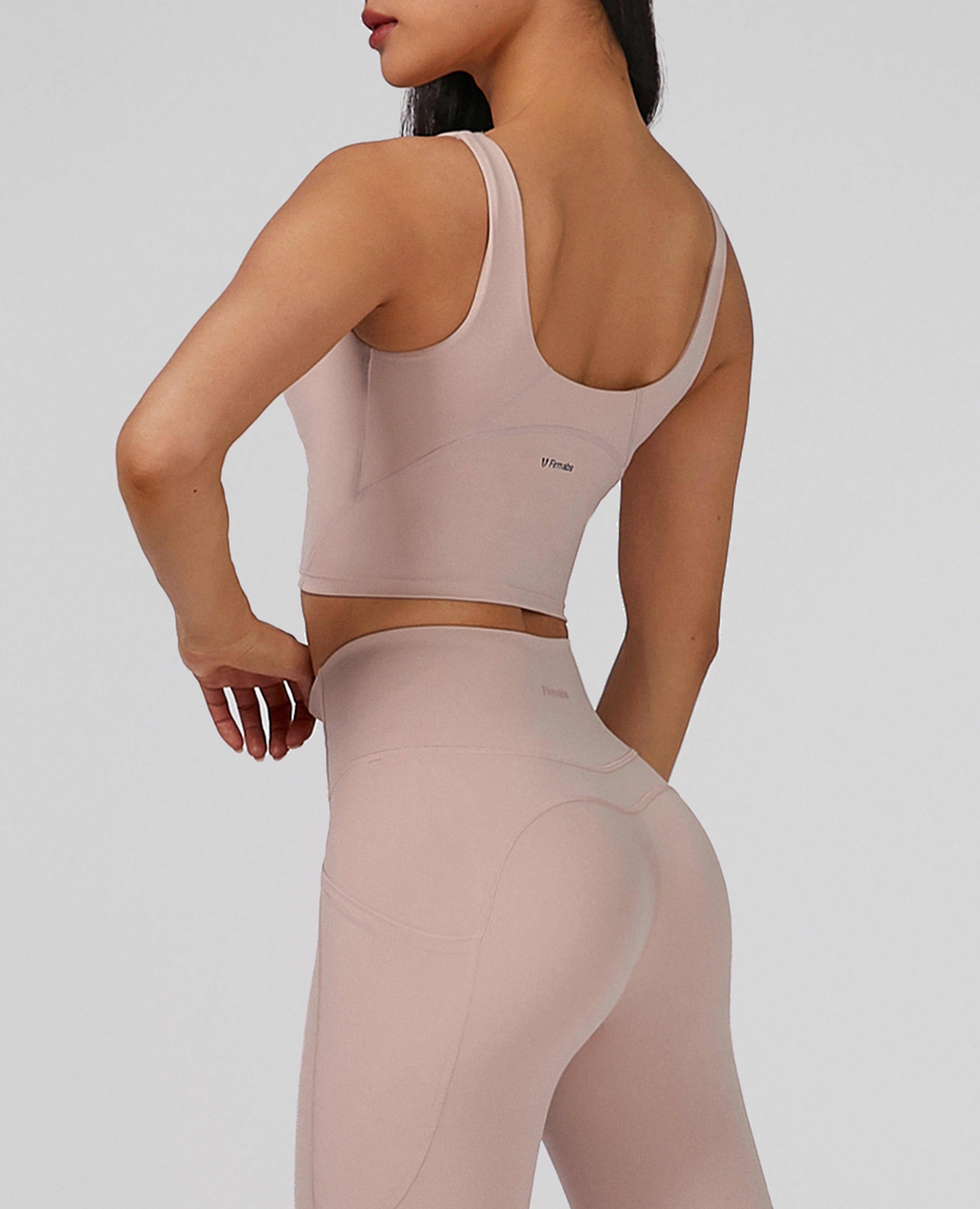 Longline Sports Bra - Light Pink