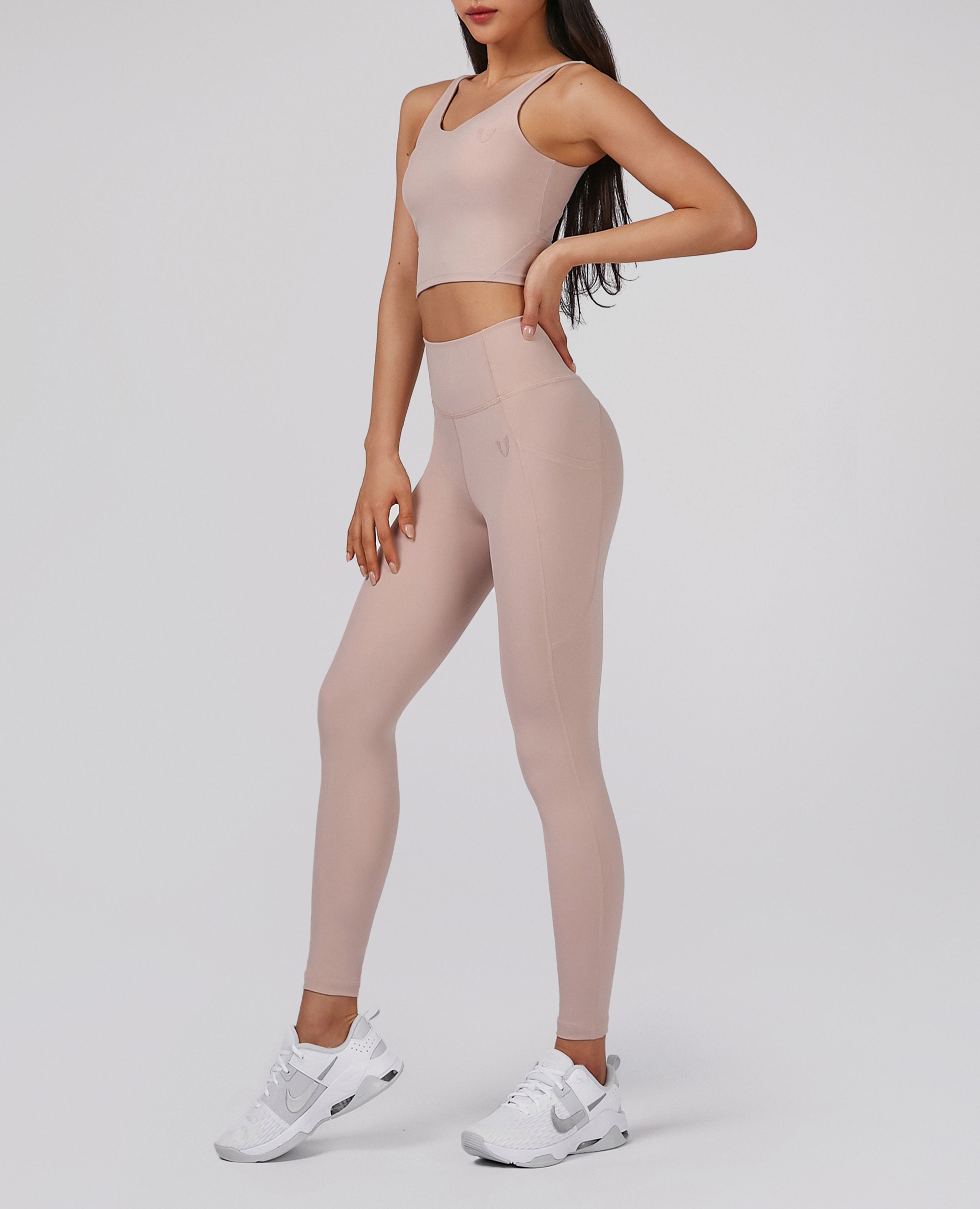 Longline Sports Bra - Light Pink