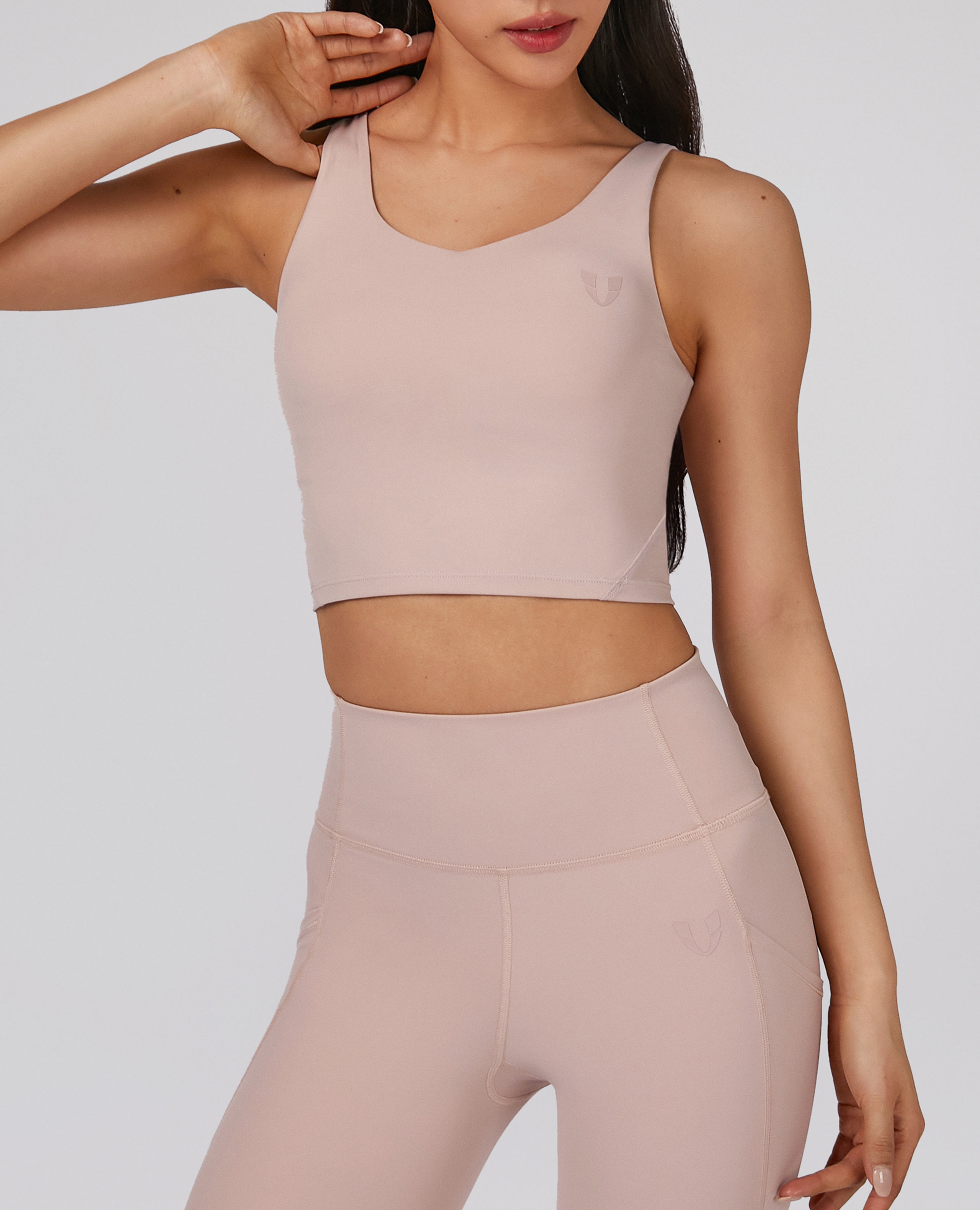 Longline Sports Bra - Light Pink