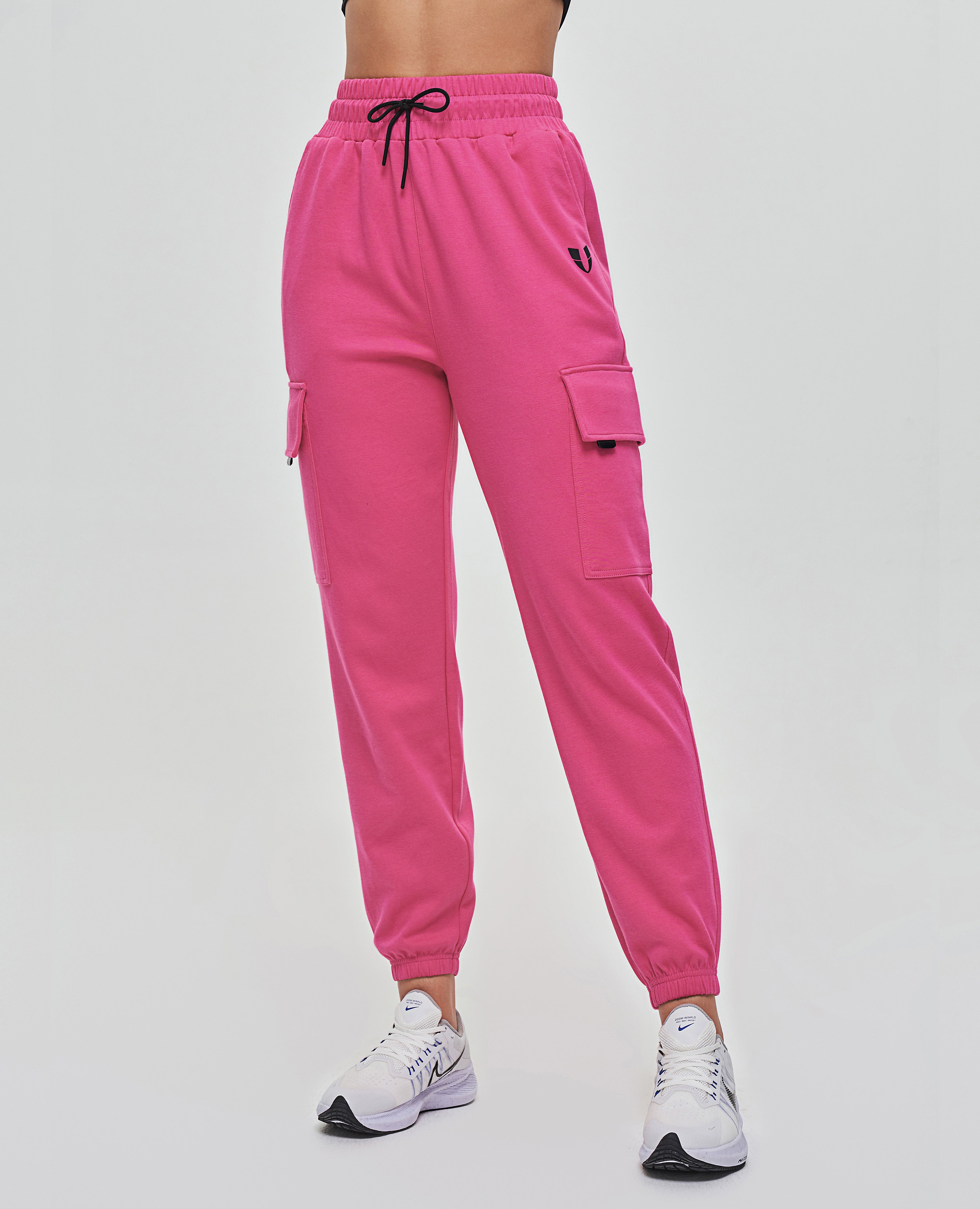 Locker sitzende Cargo-Jogginghose – Fuchsia