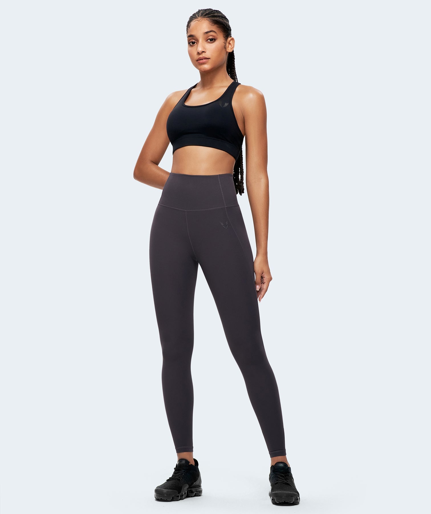 Nakedfeel Leggings mit hoher Taille – Tephra Grau