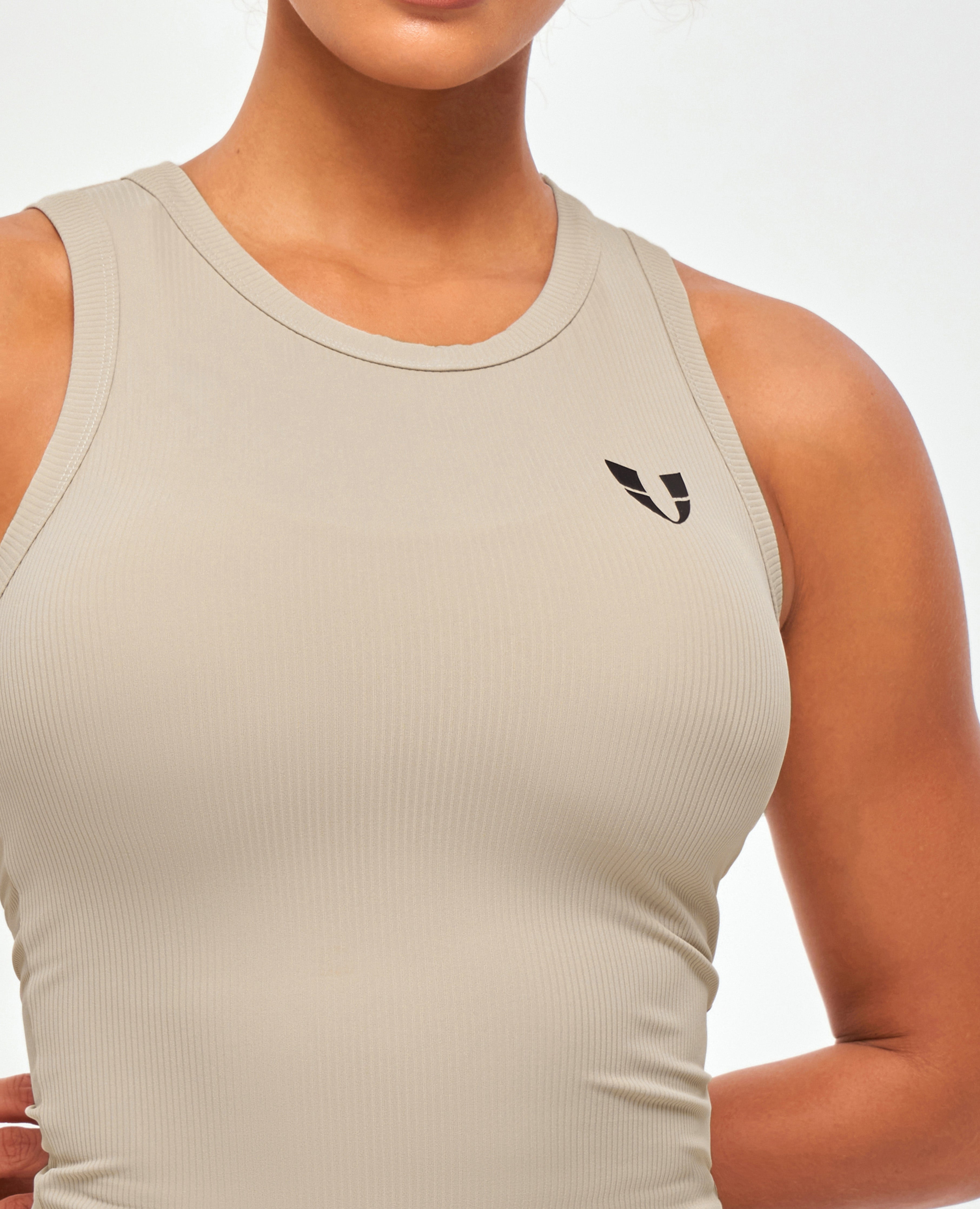 Geripptes Workout Tank – Khaki