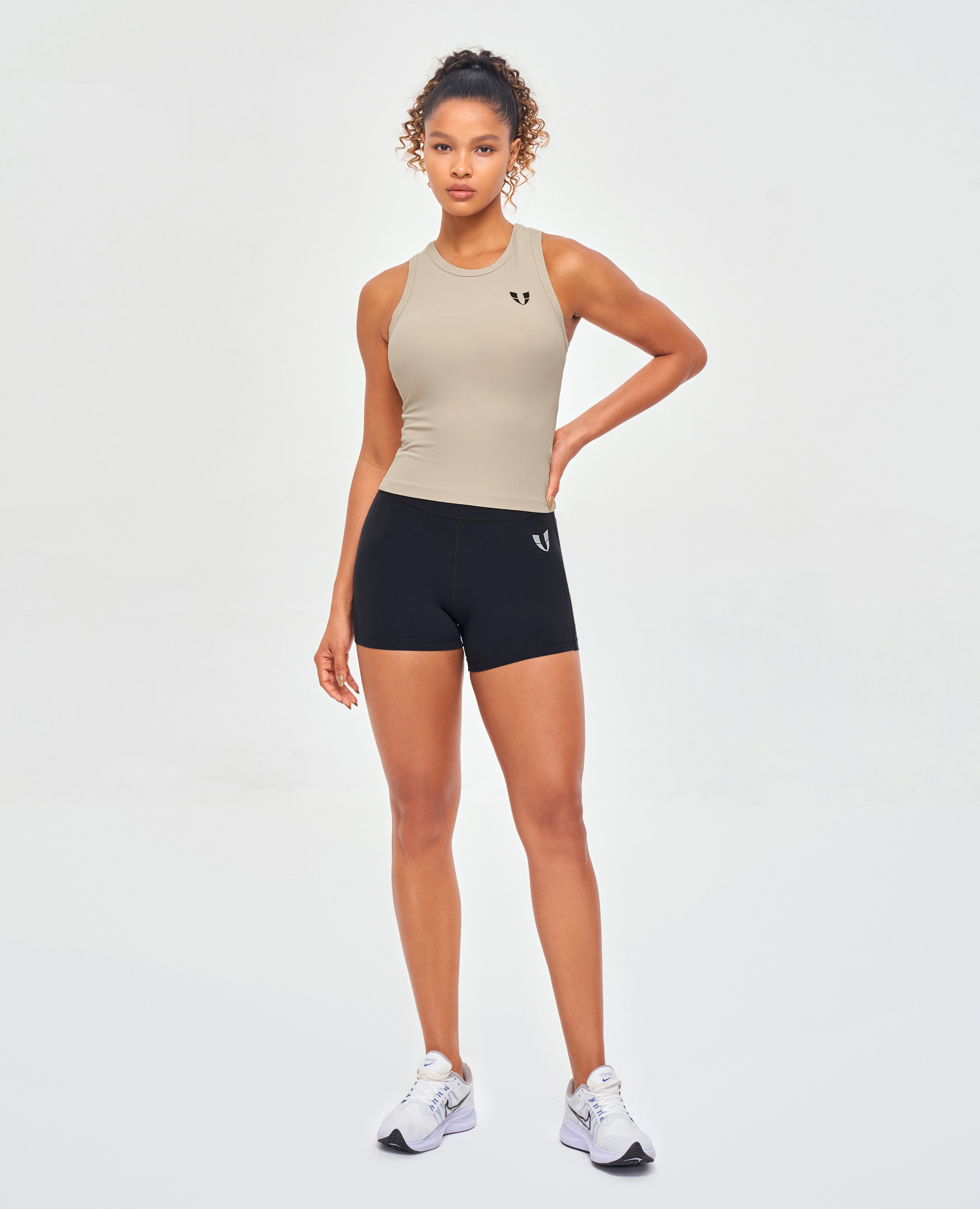 Geripptes Workout Tank – Khaki