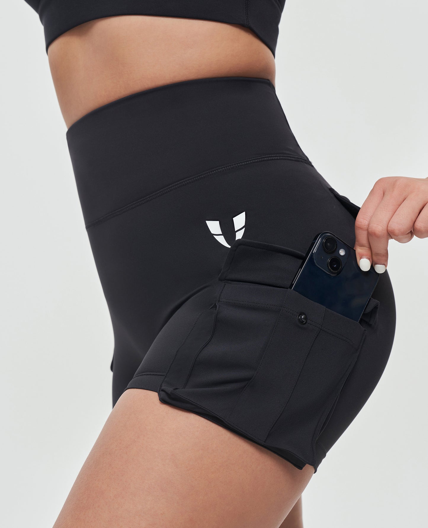 Scrunch Butt Cargo Shorts - Black