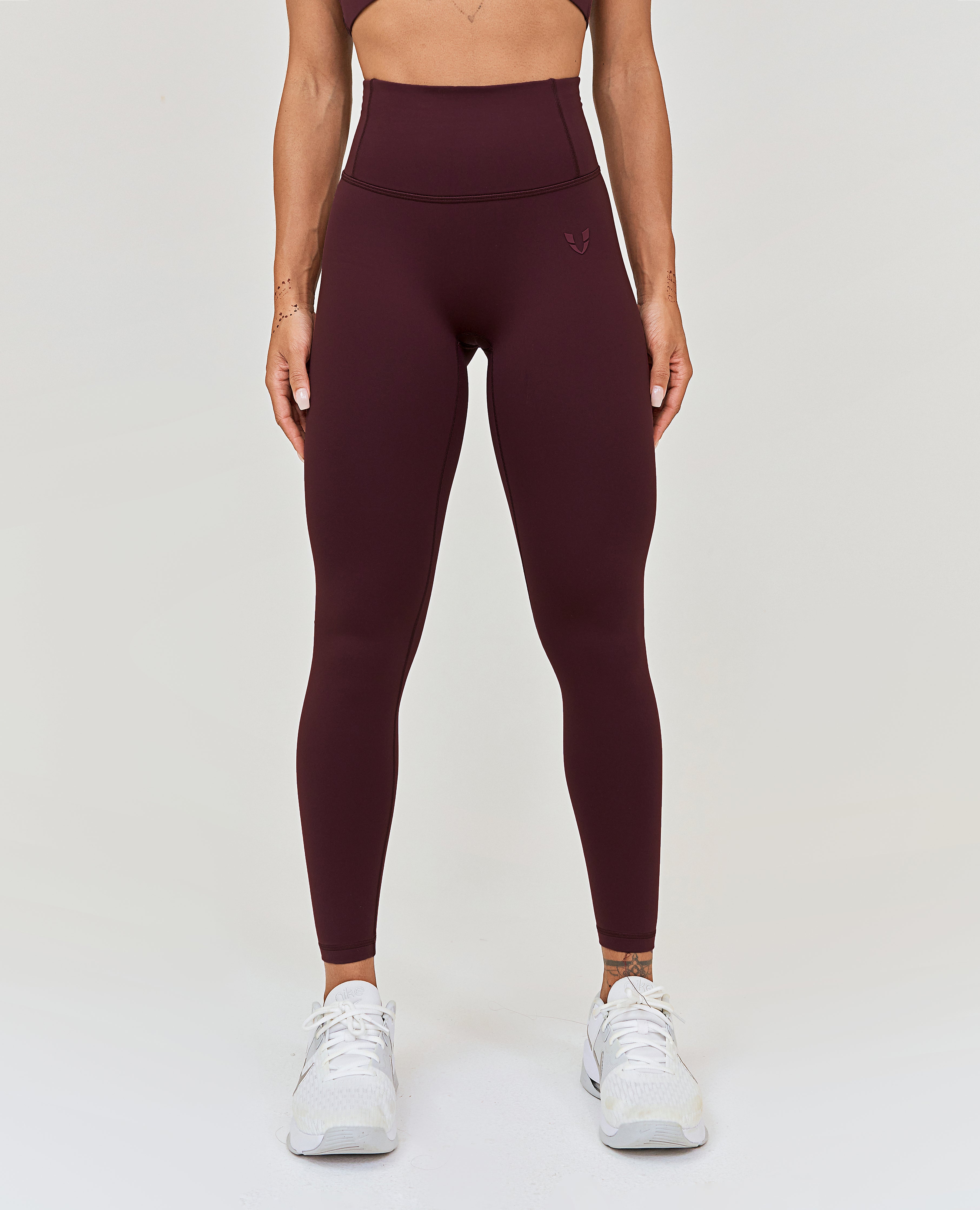 Nahtlose Scrunch-Butt-Leggings – Weinrot