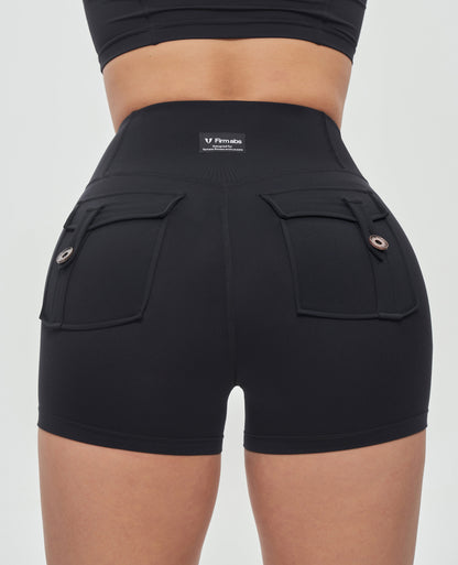 V-waist Cargo Shorts Plus - Black